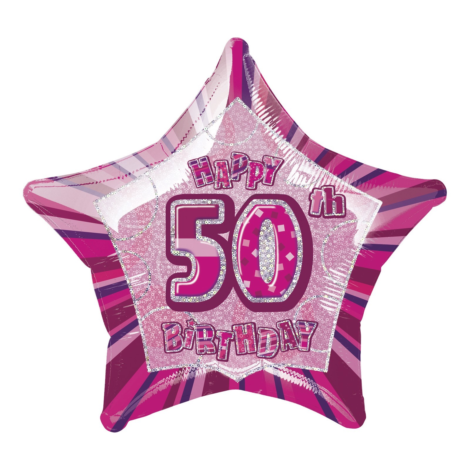 Glitz Pink 50th Birthday Helium Balloon