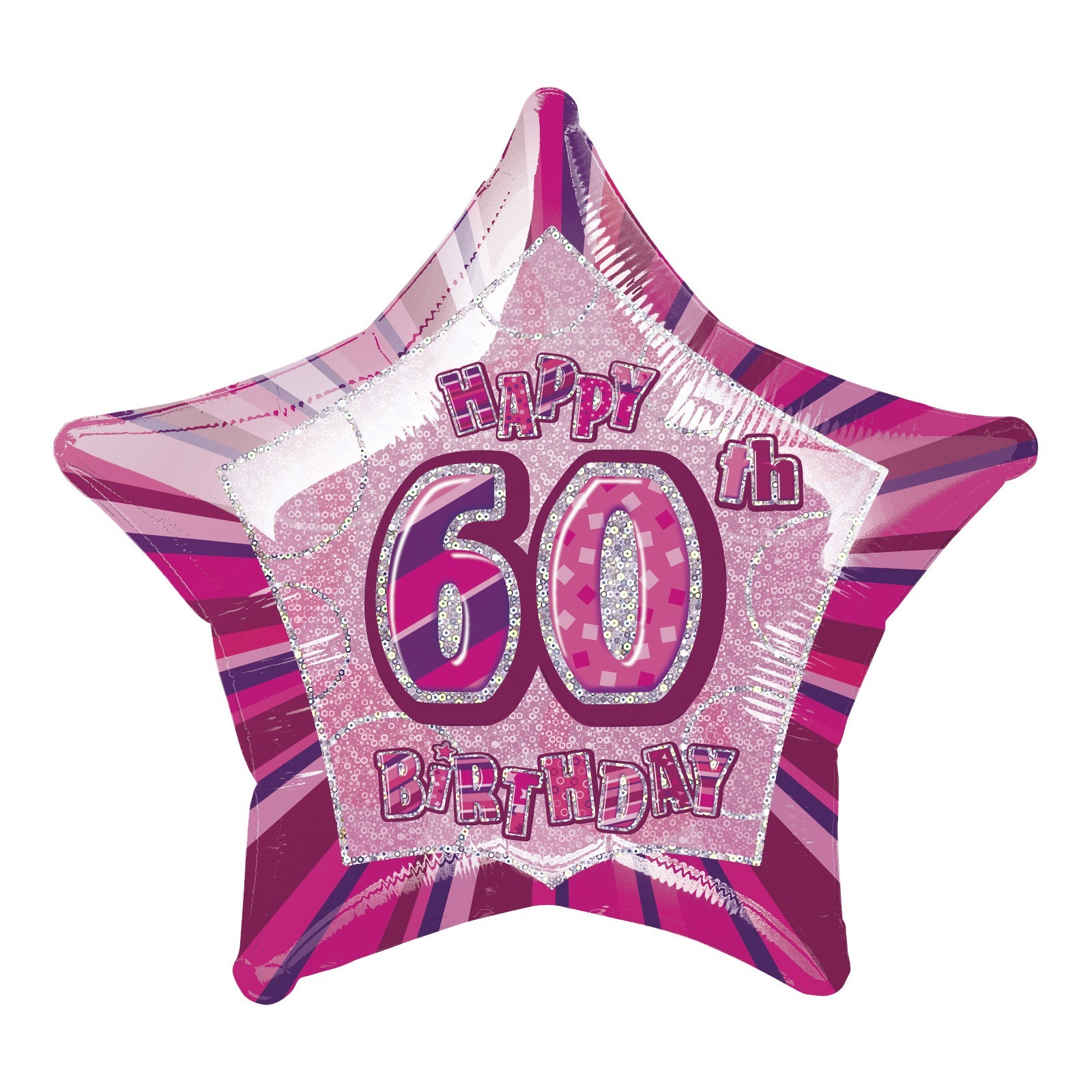 Glitz Pink 60th Birthday Helium Balloon