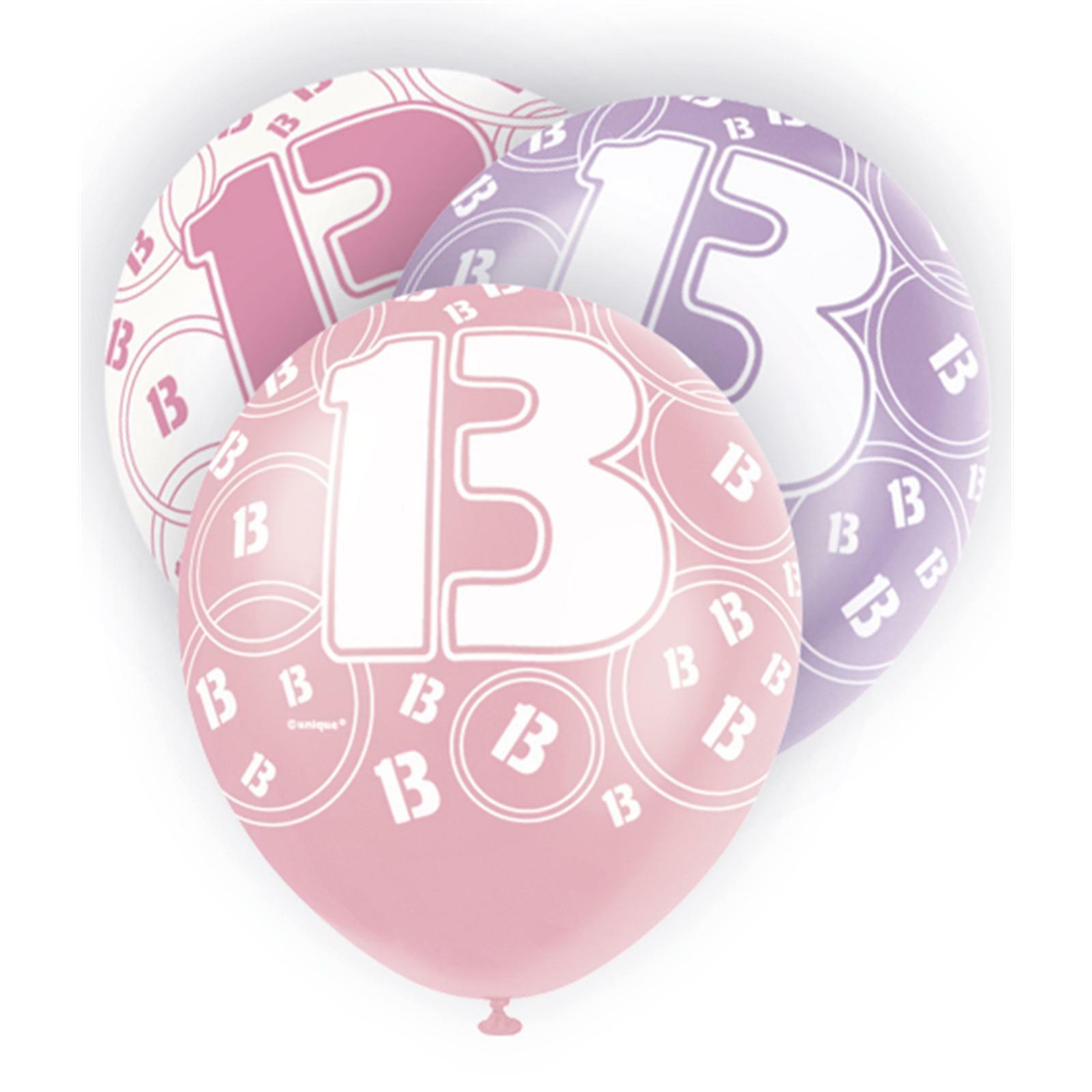 Glitz Pink 13th Birthday Balloons (Pack of 6)