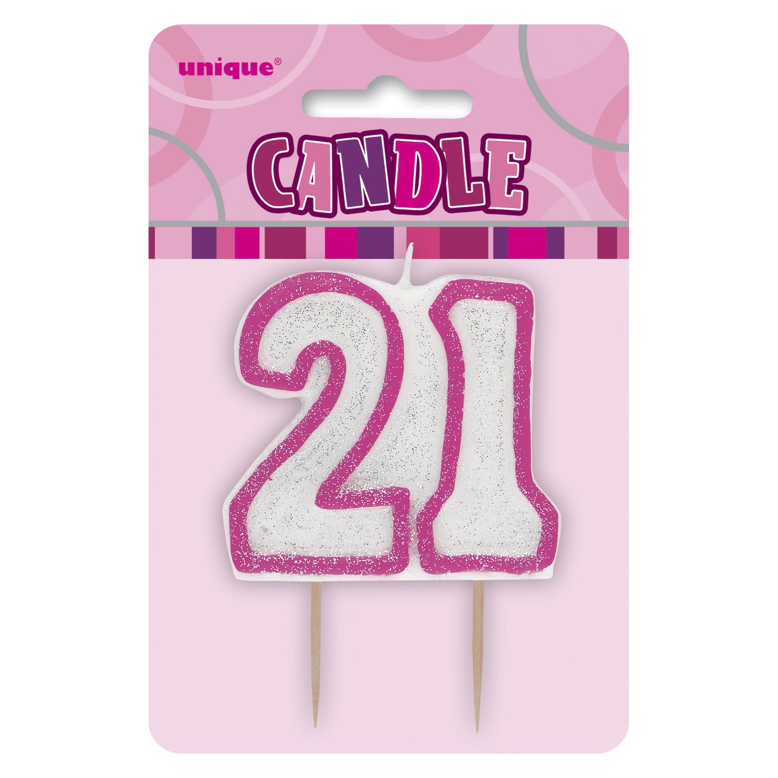 Glitz Pink 21st Birthday Candle