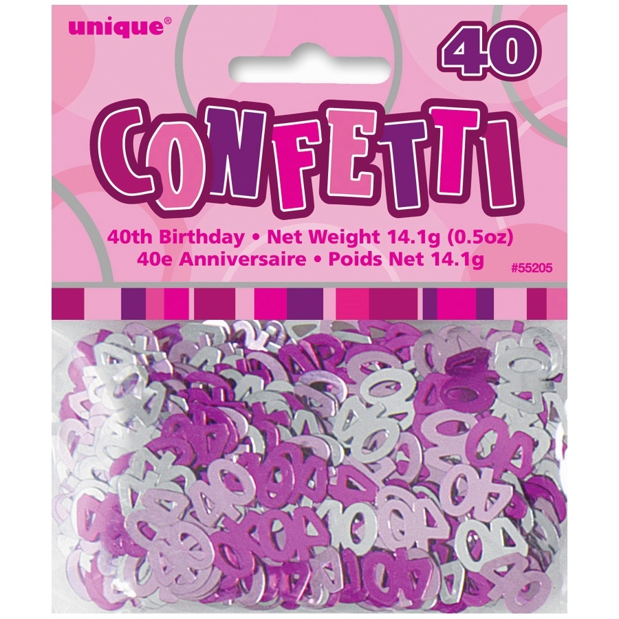 Glitz Pink 40th Birthday Confetti/Table Scatters