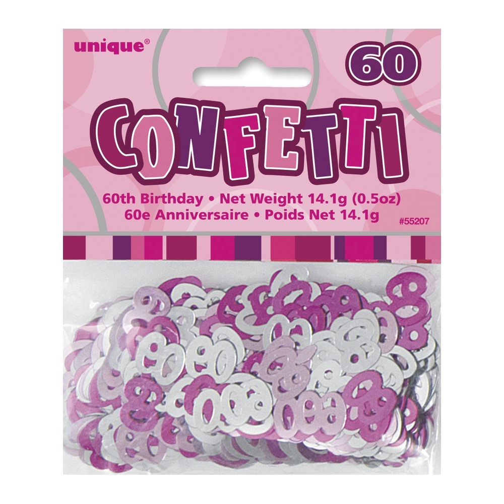 Glitz Pink 60th Birthday Confetti/Table Scatters