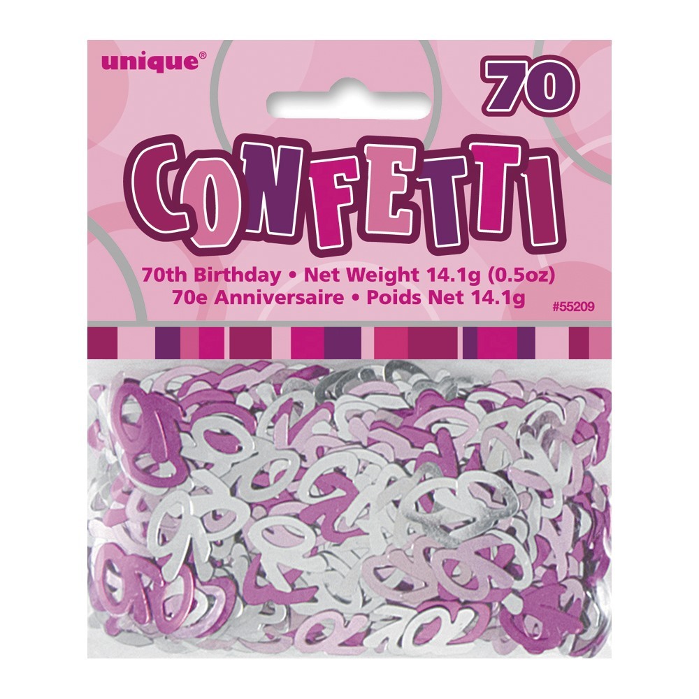 Glitz Pink 70th Birthday Confetti/Table Scatters