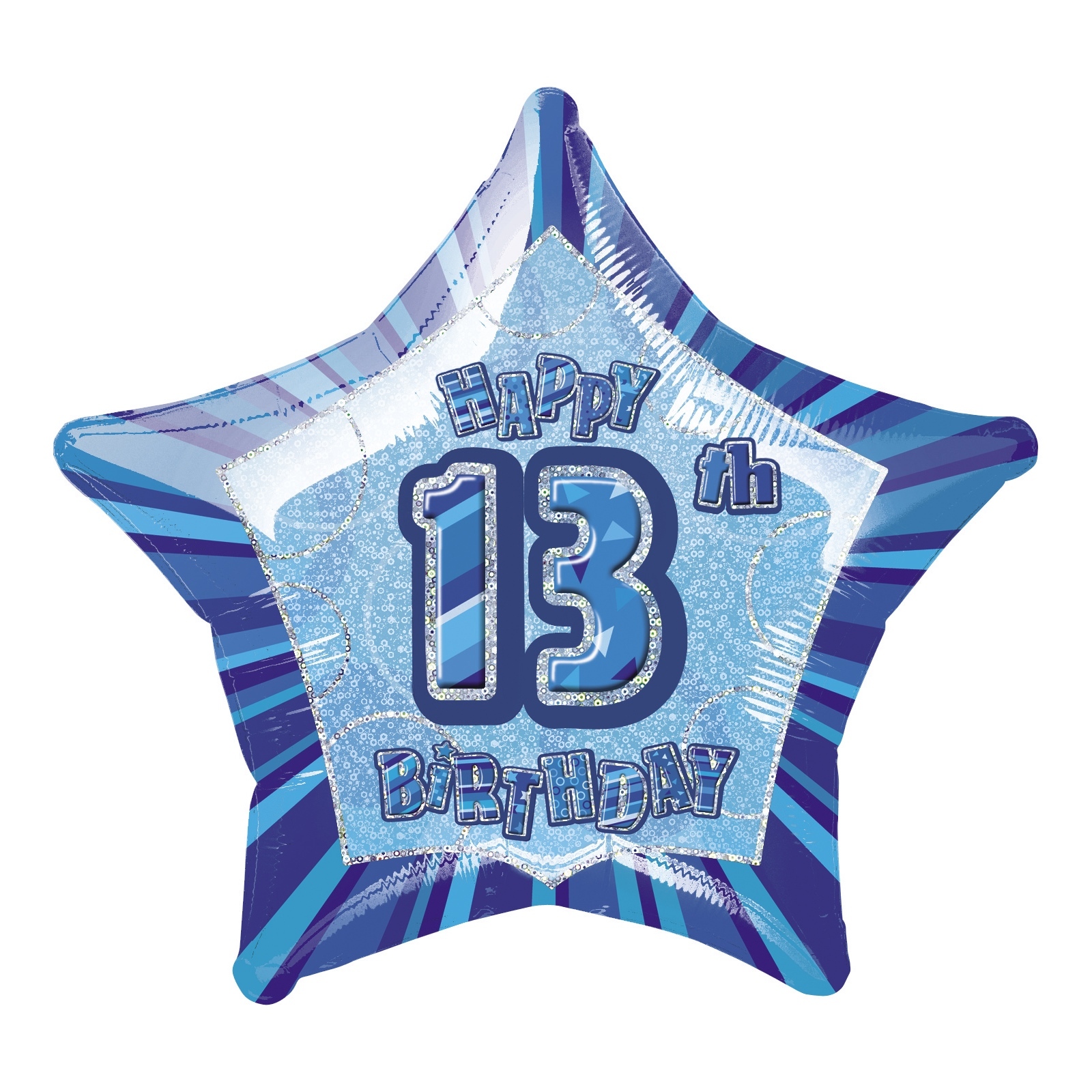 Glitz Blue 13th Birthday Helium Balloon