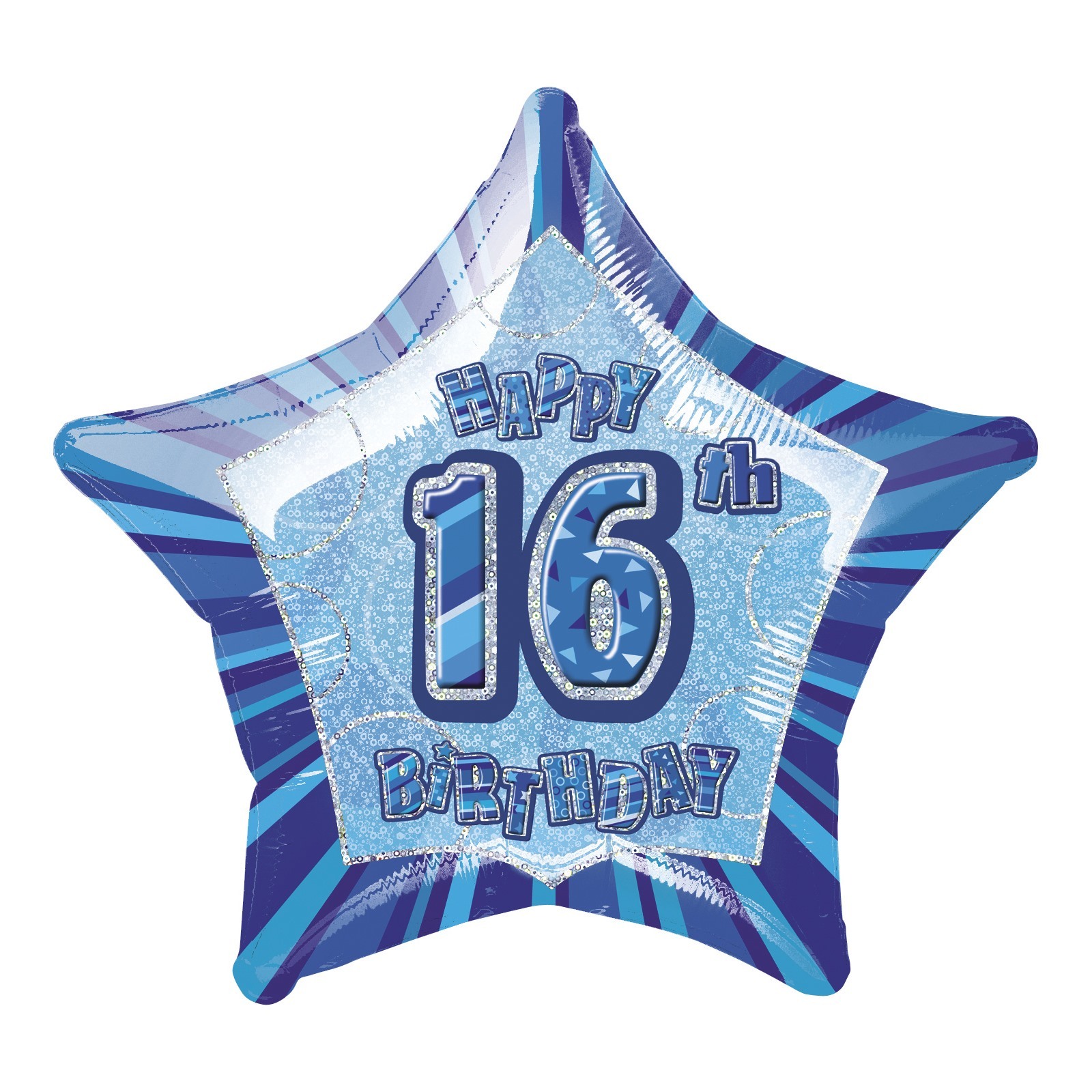 Glitz Blue 16th Birthday Helium Balloon