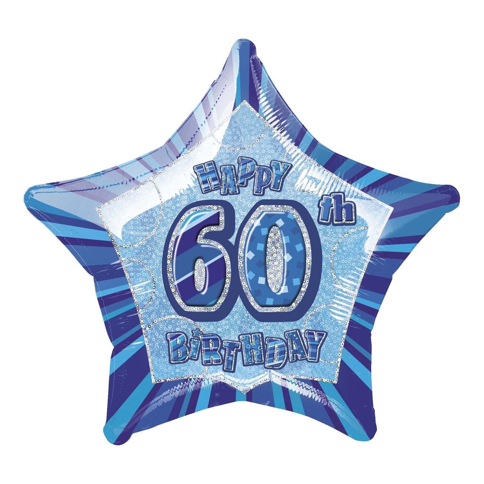 Glitz Blue 60th Birthday Helium Balloon