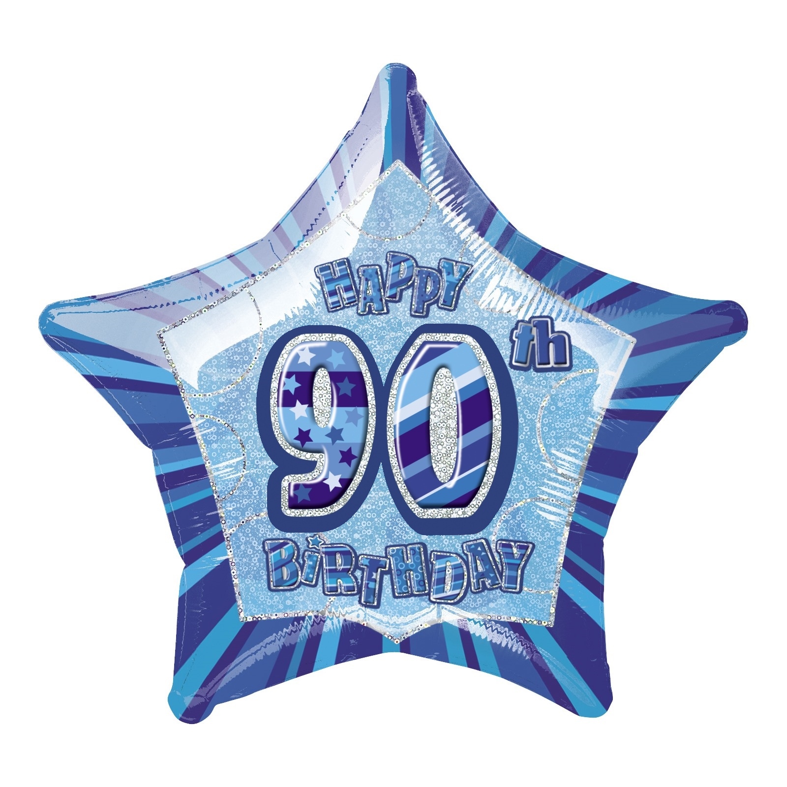 Glitz Blue 90th Birthday Helium Balloon