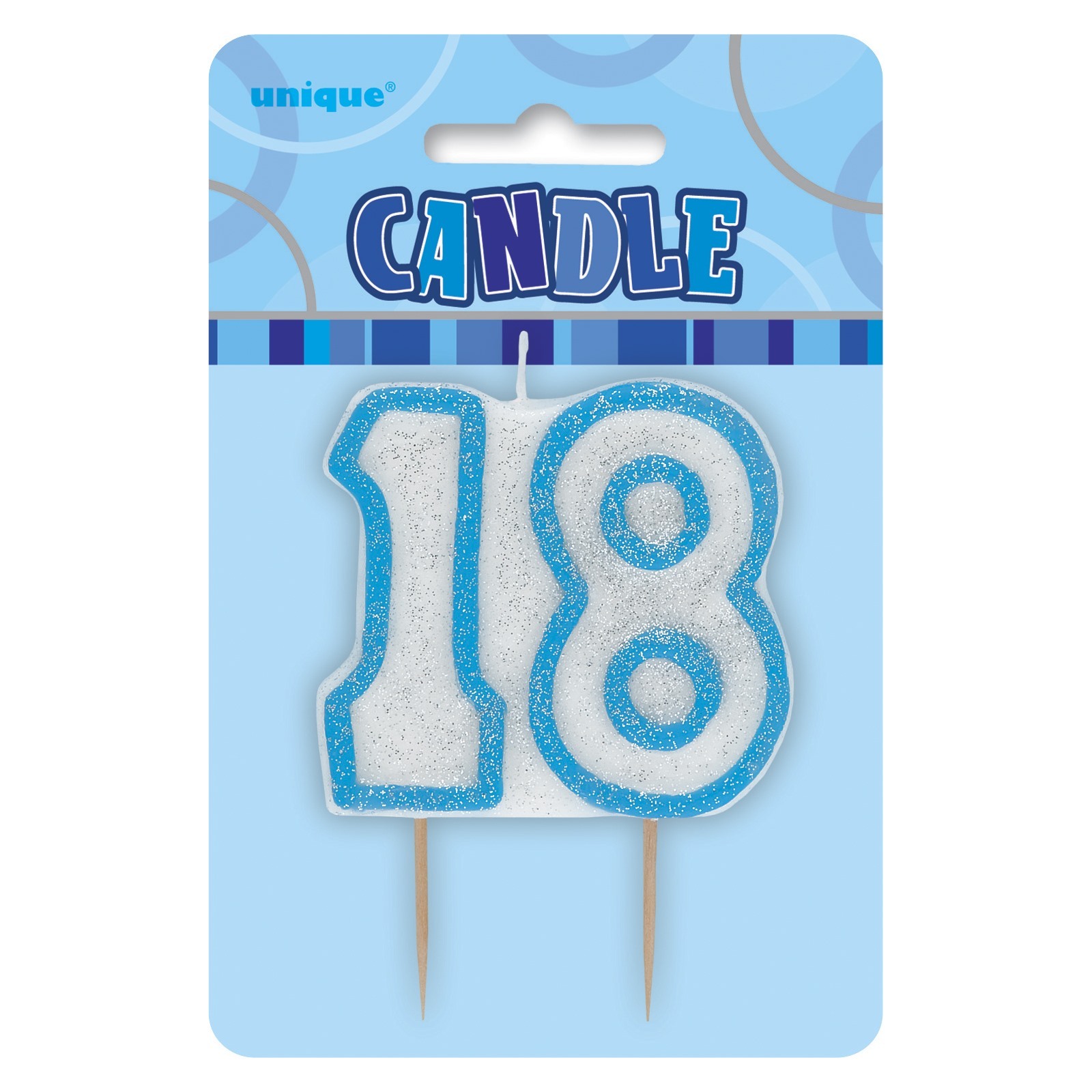 Glitz Blue 18th Birthday Candle