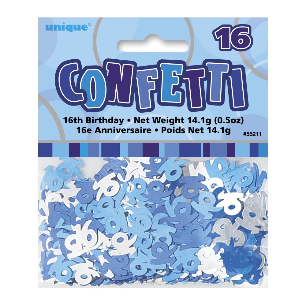 Glitz Blue 16th Birthday Confetti/Table Scatters