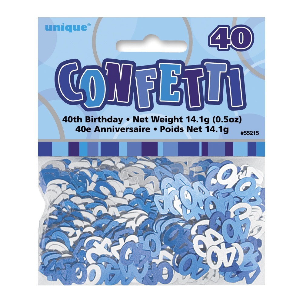 Glitz Blue 40th Birthday Confetti/Table Scatters