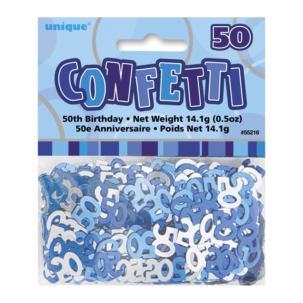 Glitz Blue 50th Birthday Confetti/Table Scatters