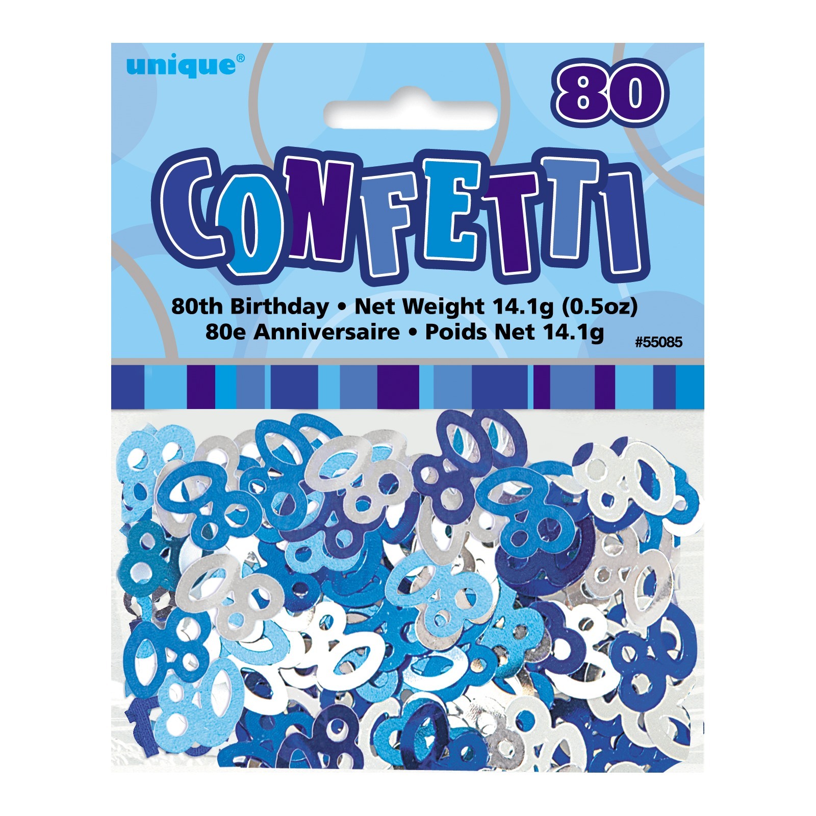 Glitz Blue 80th Birthday Confetti/Table Scatters