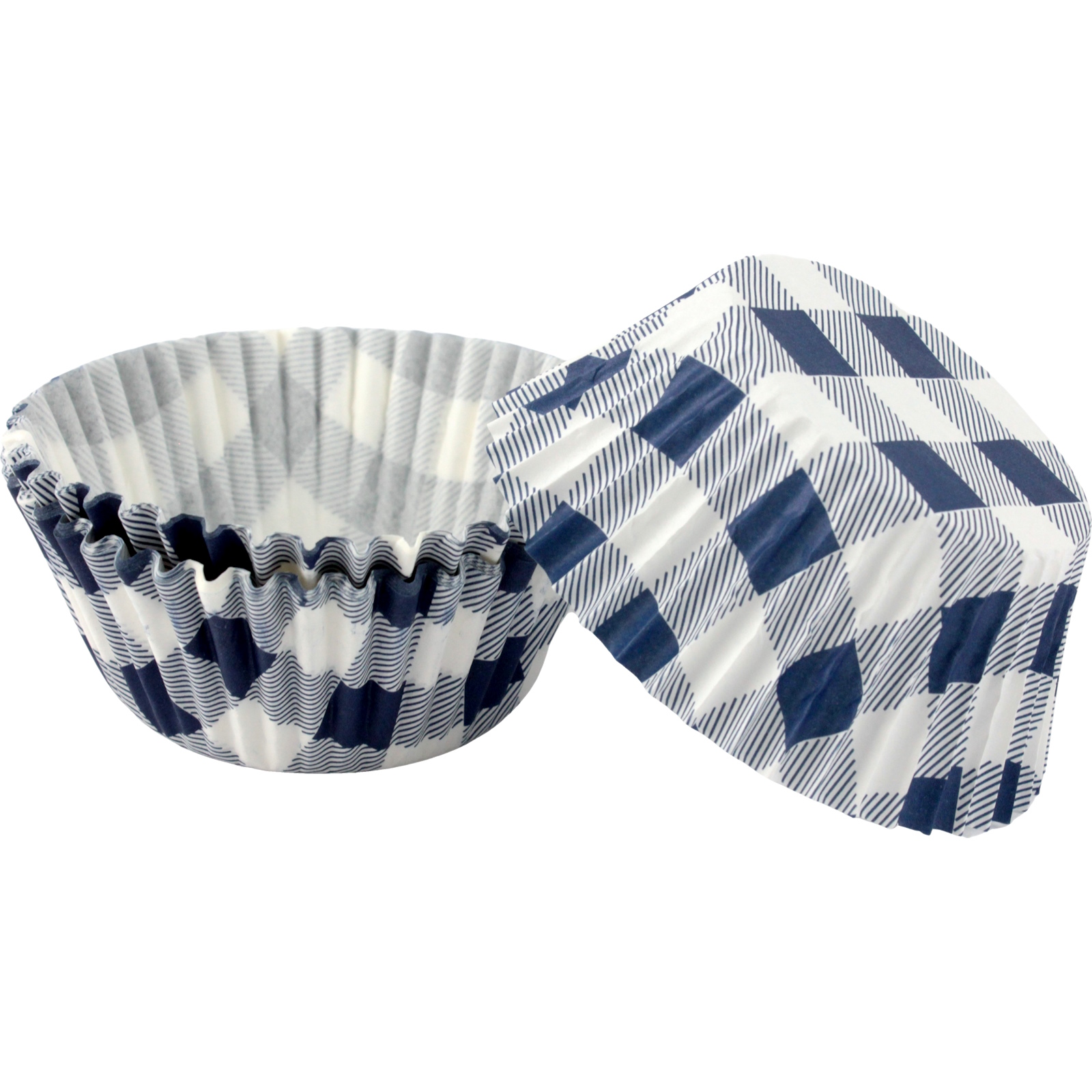 Navy Blue Gingham Cupcake Baking Cups (Pack of 25)