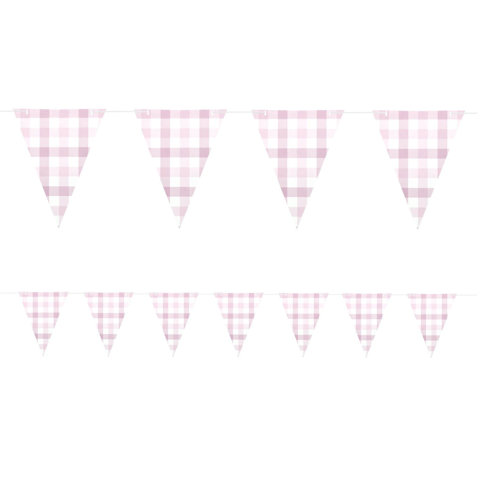 Pastel Pink Gingham Flag Banner (3.9m)