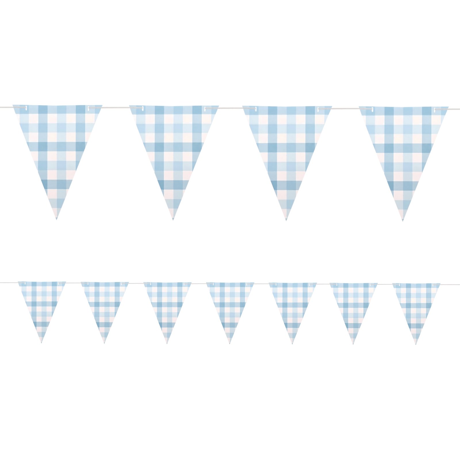 Pastel Blue Gingham Flag Banner (3.9m)