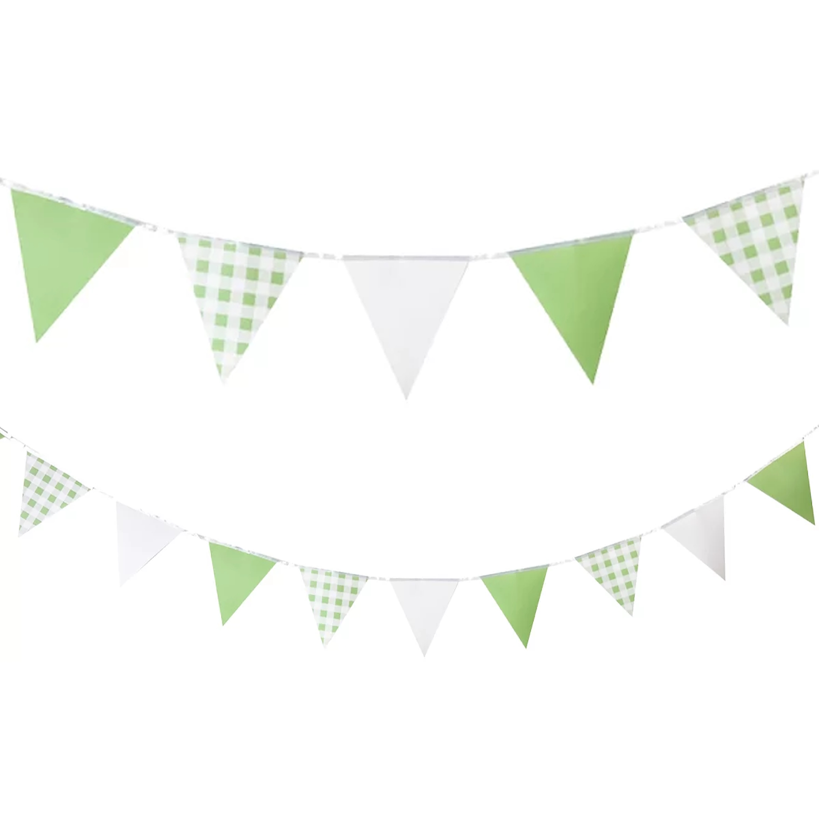 Green Gingham Flag Banner (3.5m)