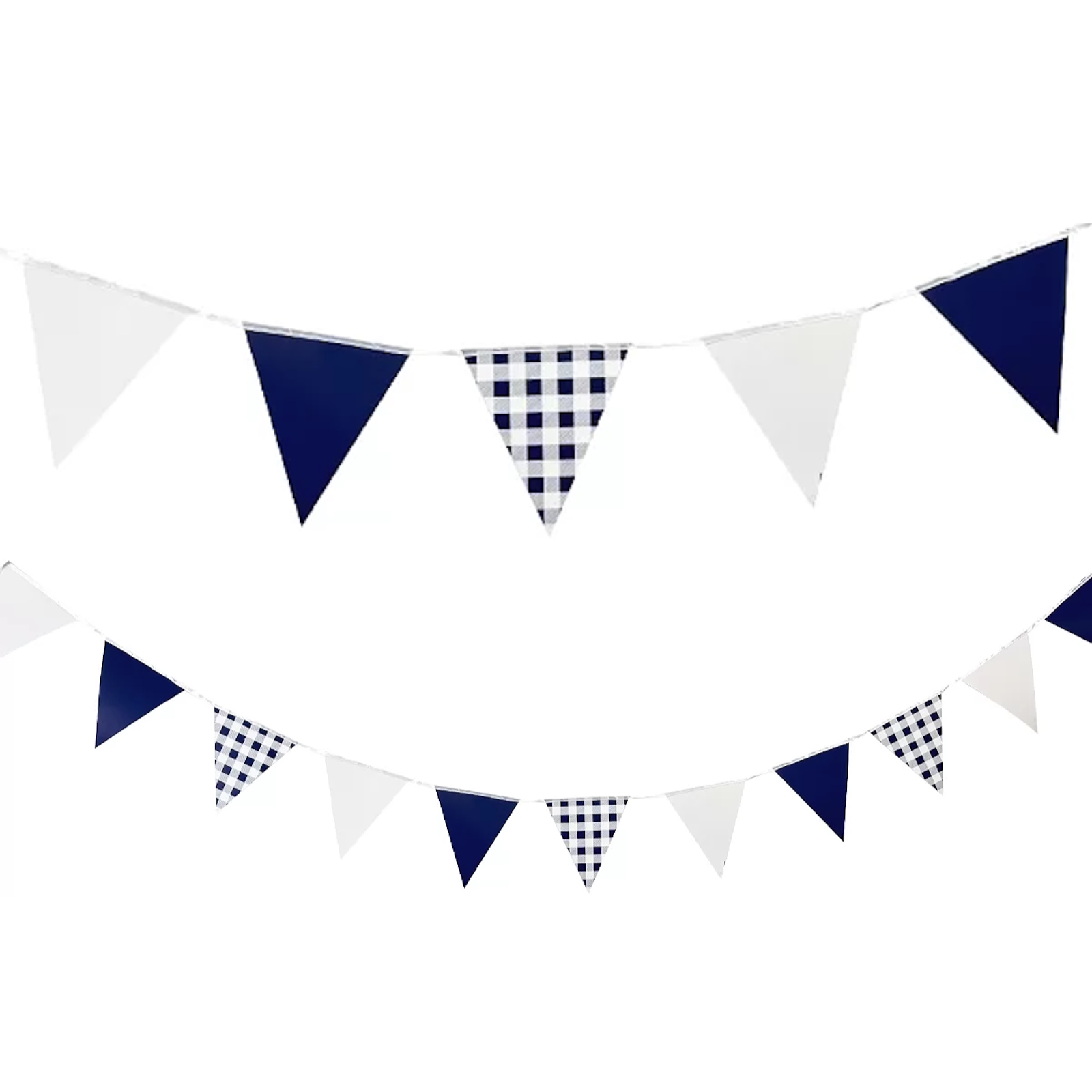 Navy Blue Gingham Flag Banner (3.5m)
