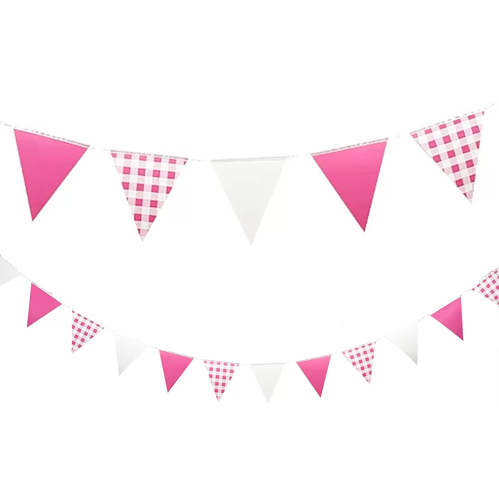 Pink Gingham Flag Banner (3.5m)