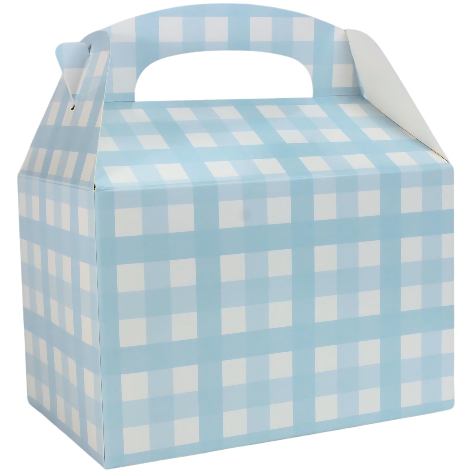 Pastel Blue Gingham Lolly/Treat Boxes (Pack of 4)