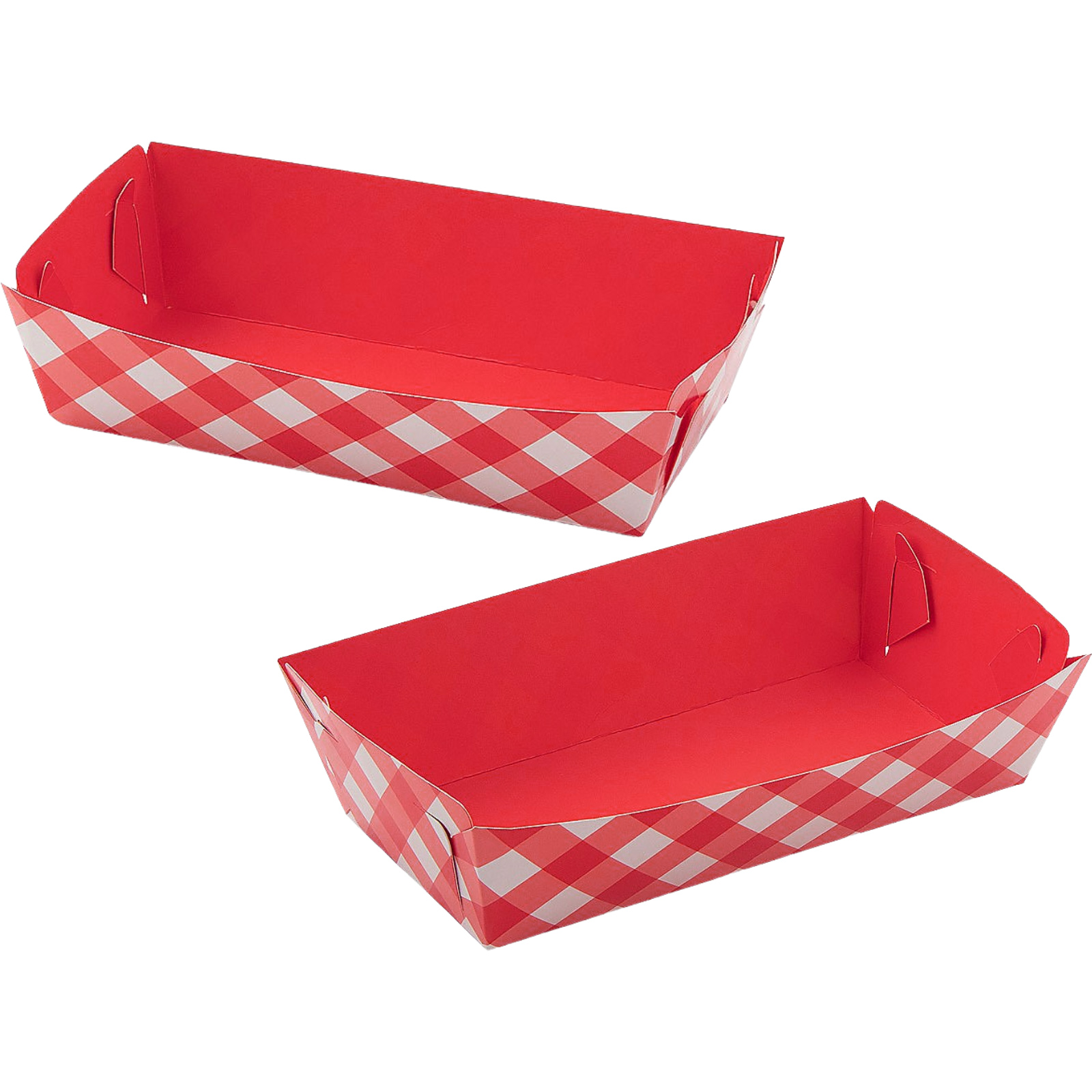 Red Gingham Hot Dog Trays (Pack of 12)
