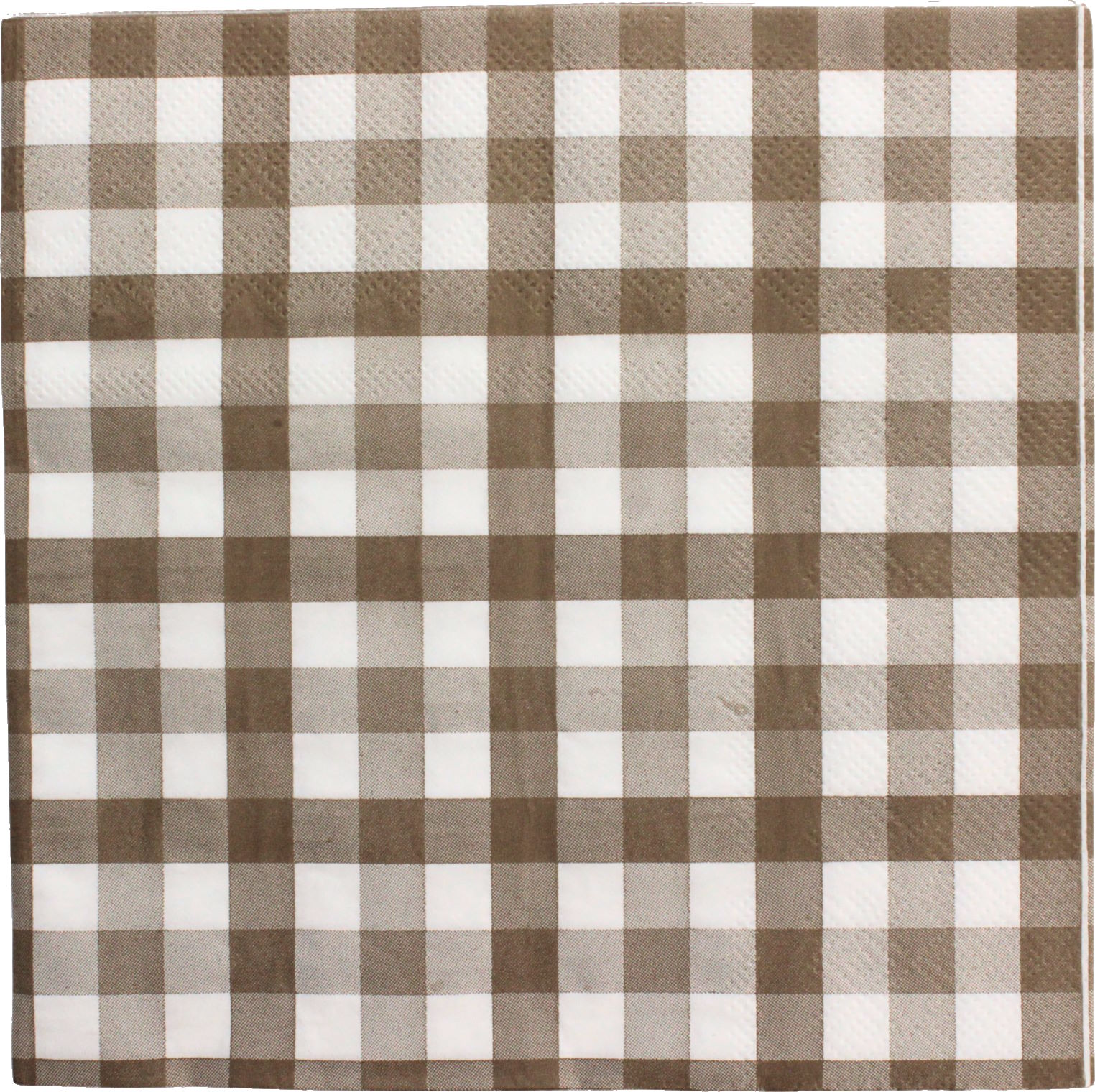 Brown Gingham Large Napkins / Serviettes (Pack of 16) 