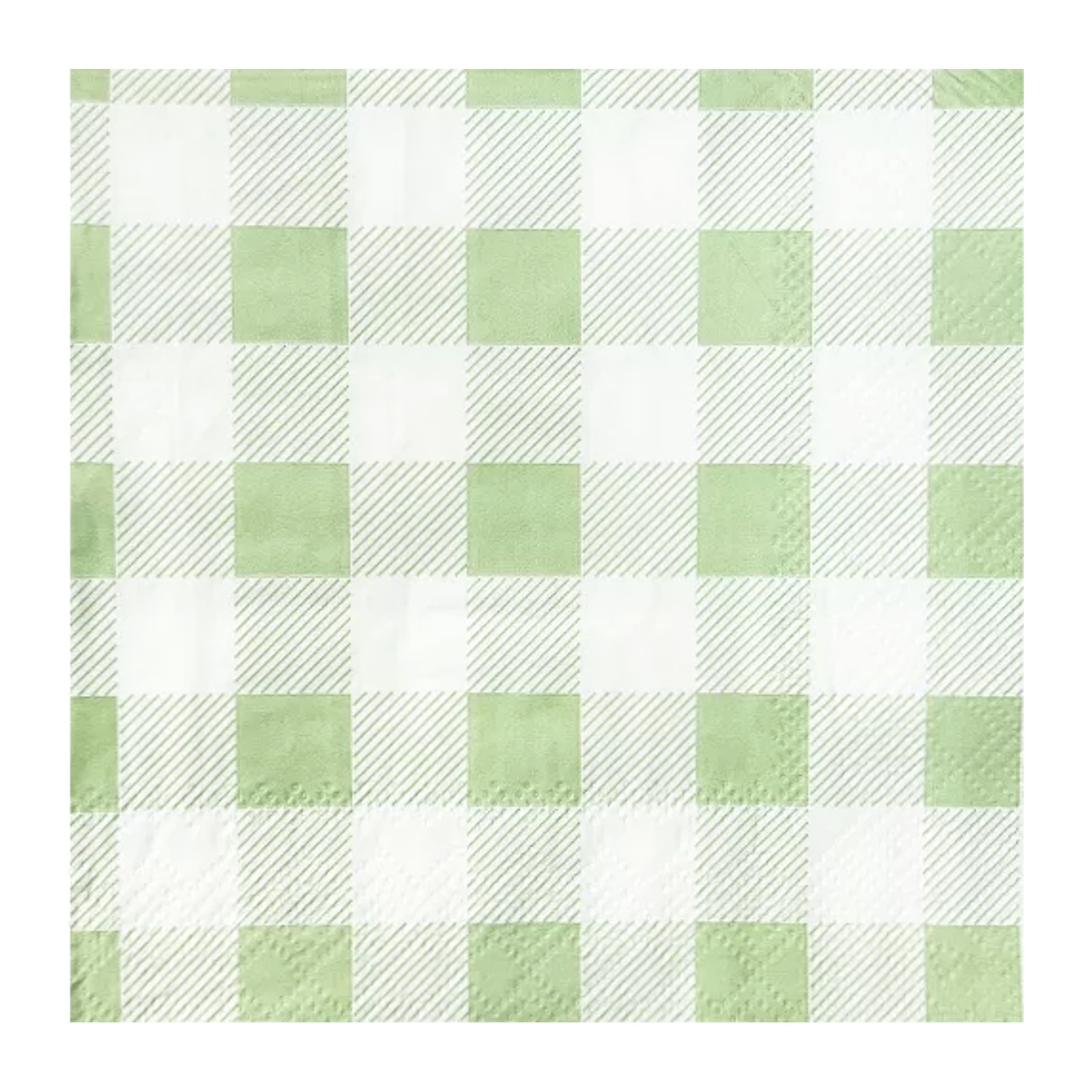 Green Gingham Small Napkins / Serviettes (Pack of 25)