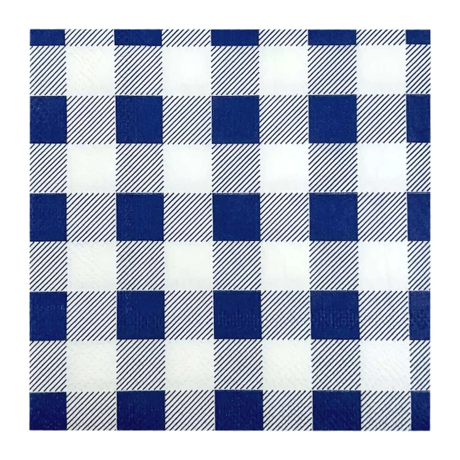 Navy Blue Gingham Small Napkins / Serviettes (Pack of 25)