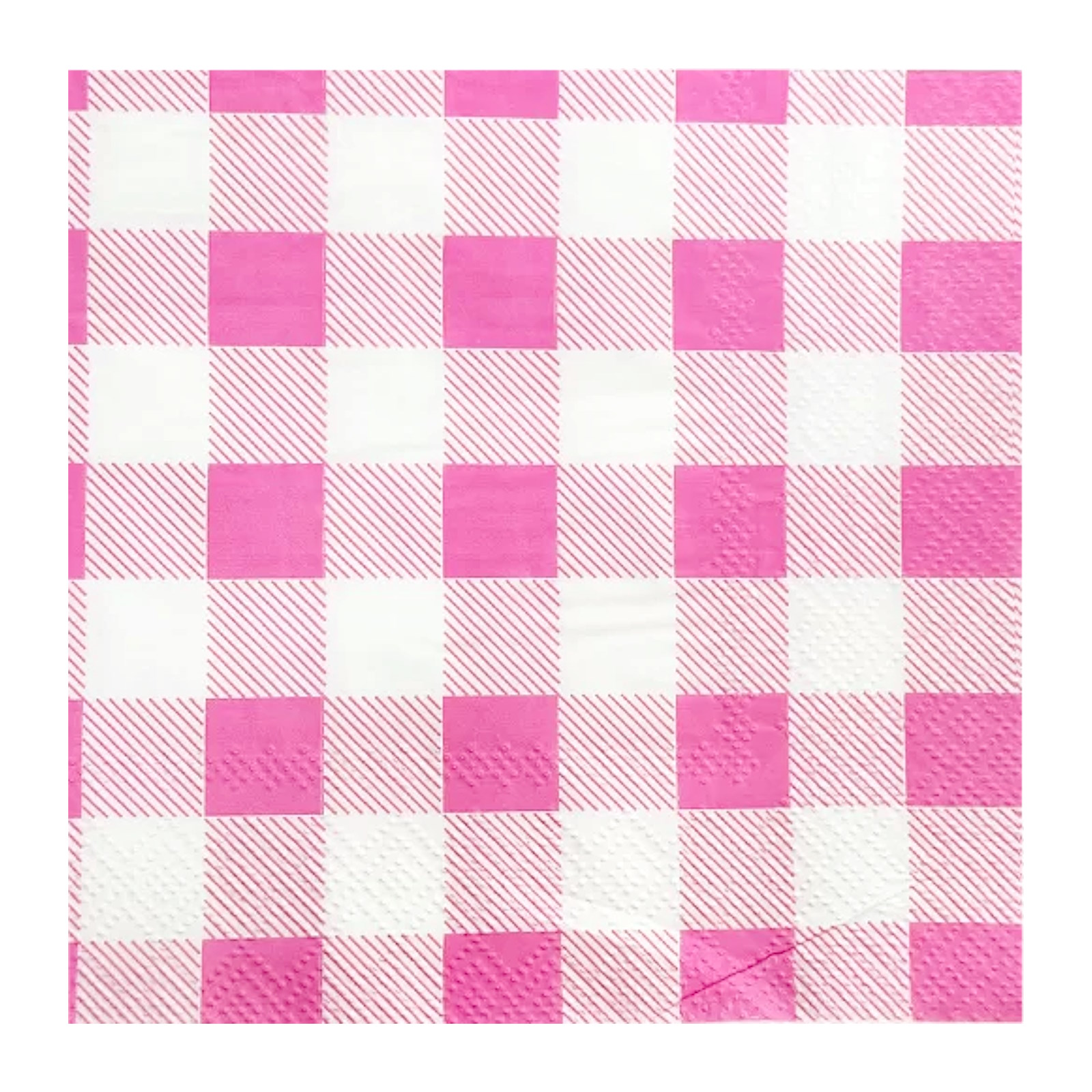 Pink Gingham Small Napkins / Serviettes (Pack of 25)