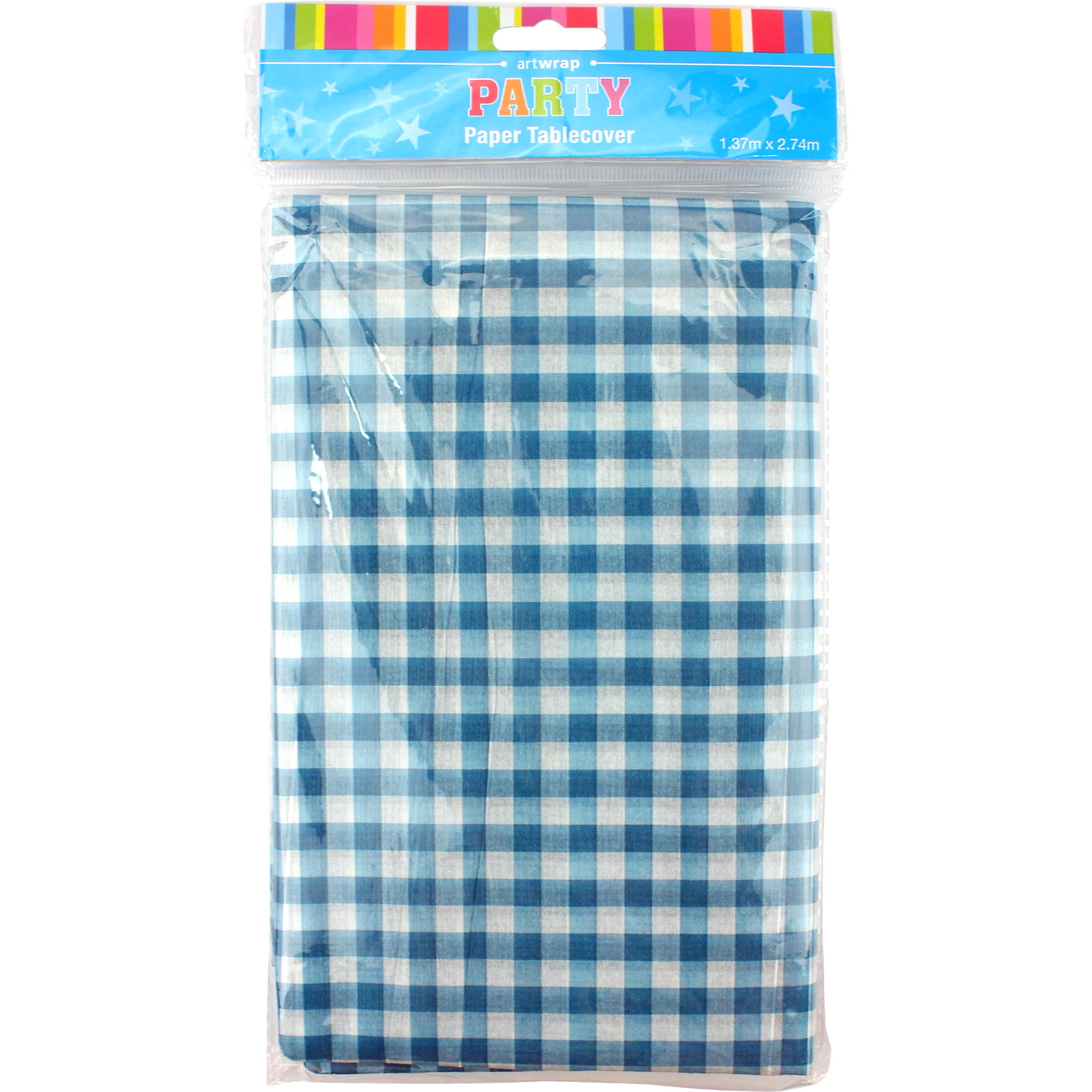 Blue Gingham Paper Tablecloth