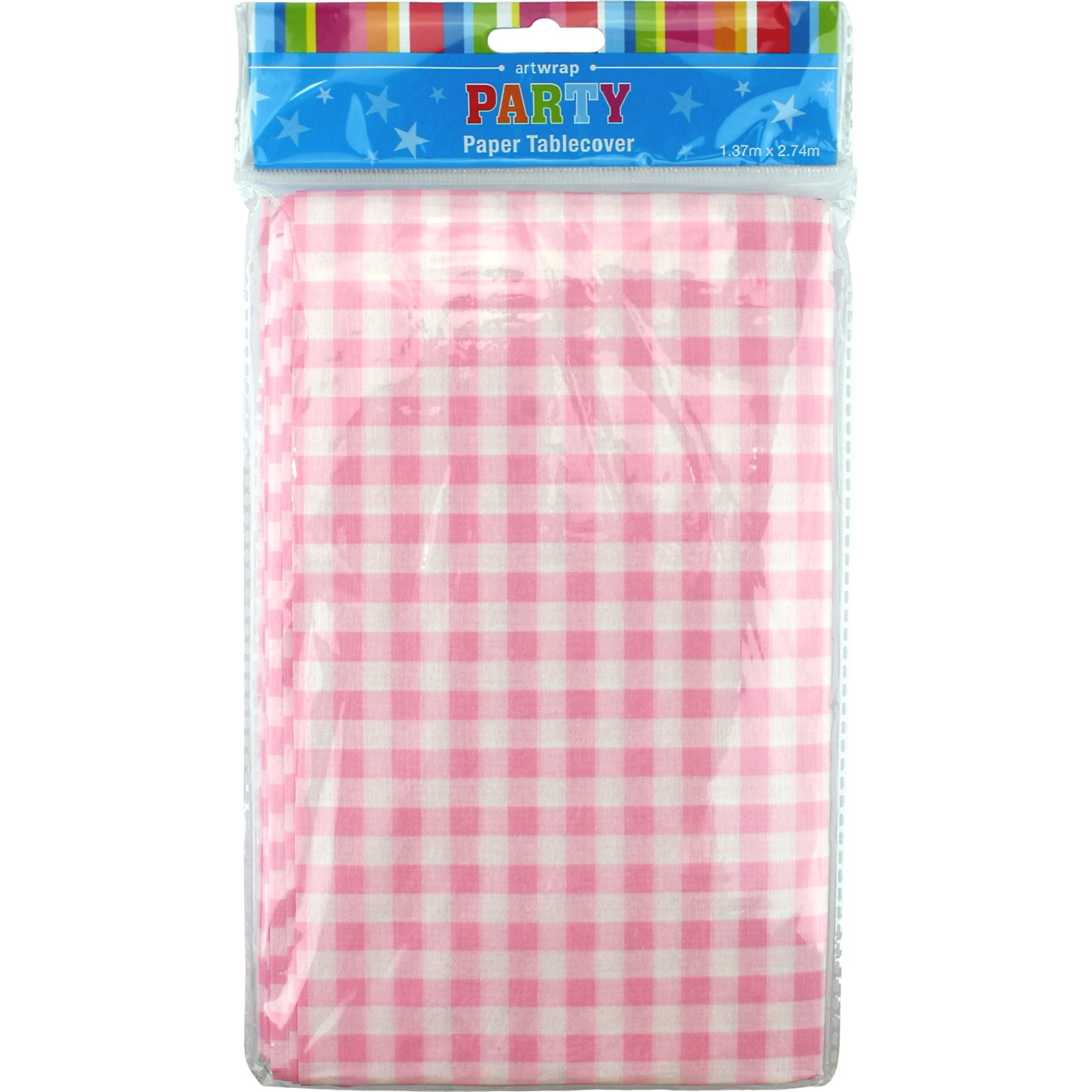 Pink Gingham Paper Tablecloth