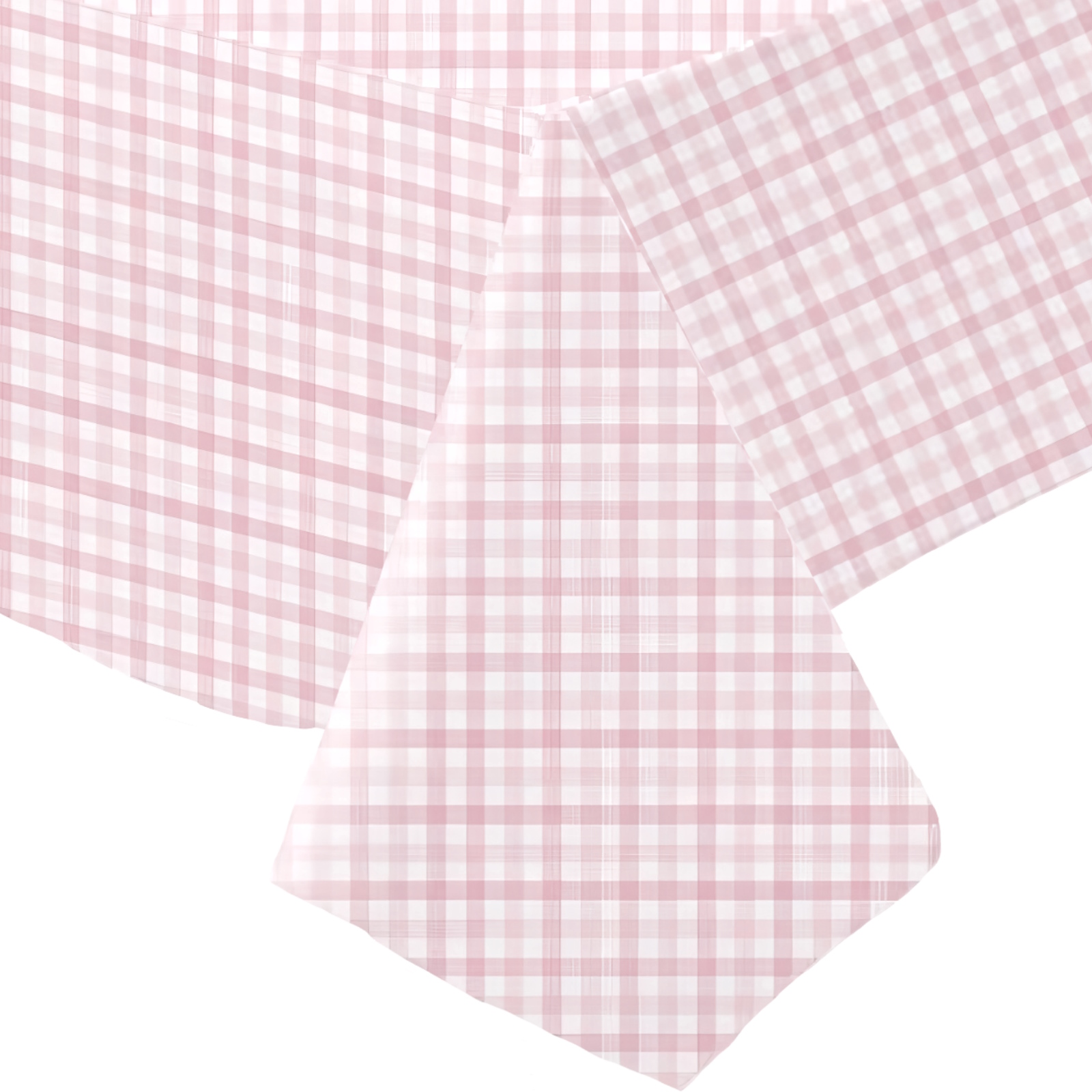 Pastel Pink Gingham Paper Tablecloth