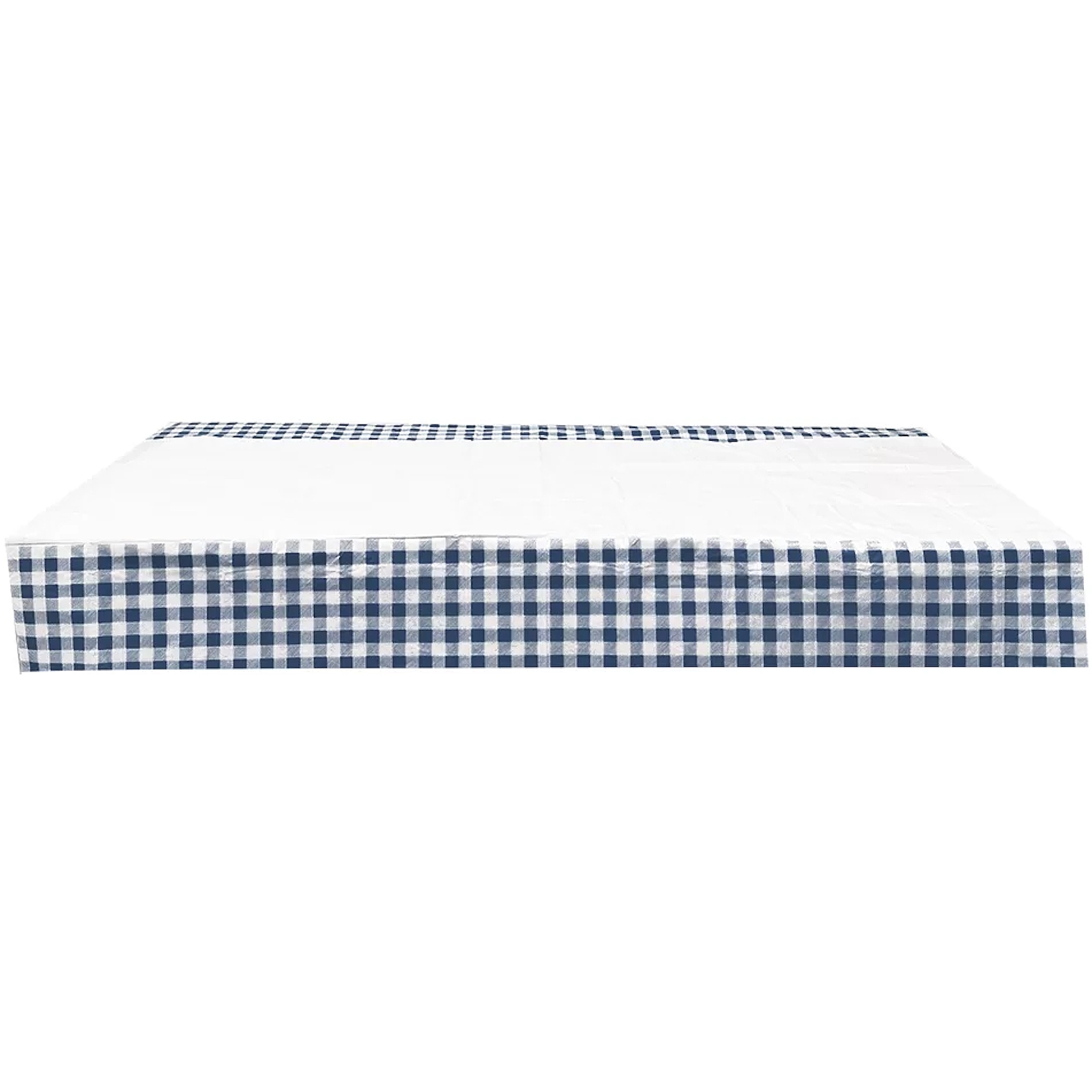 Navy Blue Gingham Paper Table Cover