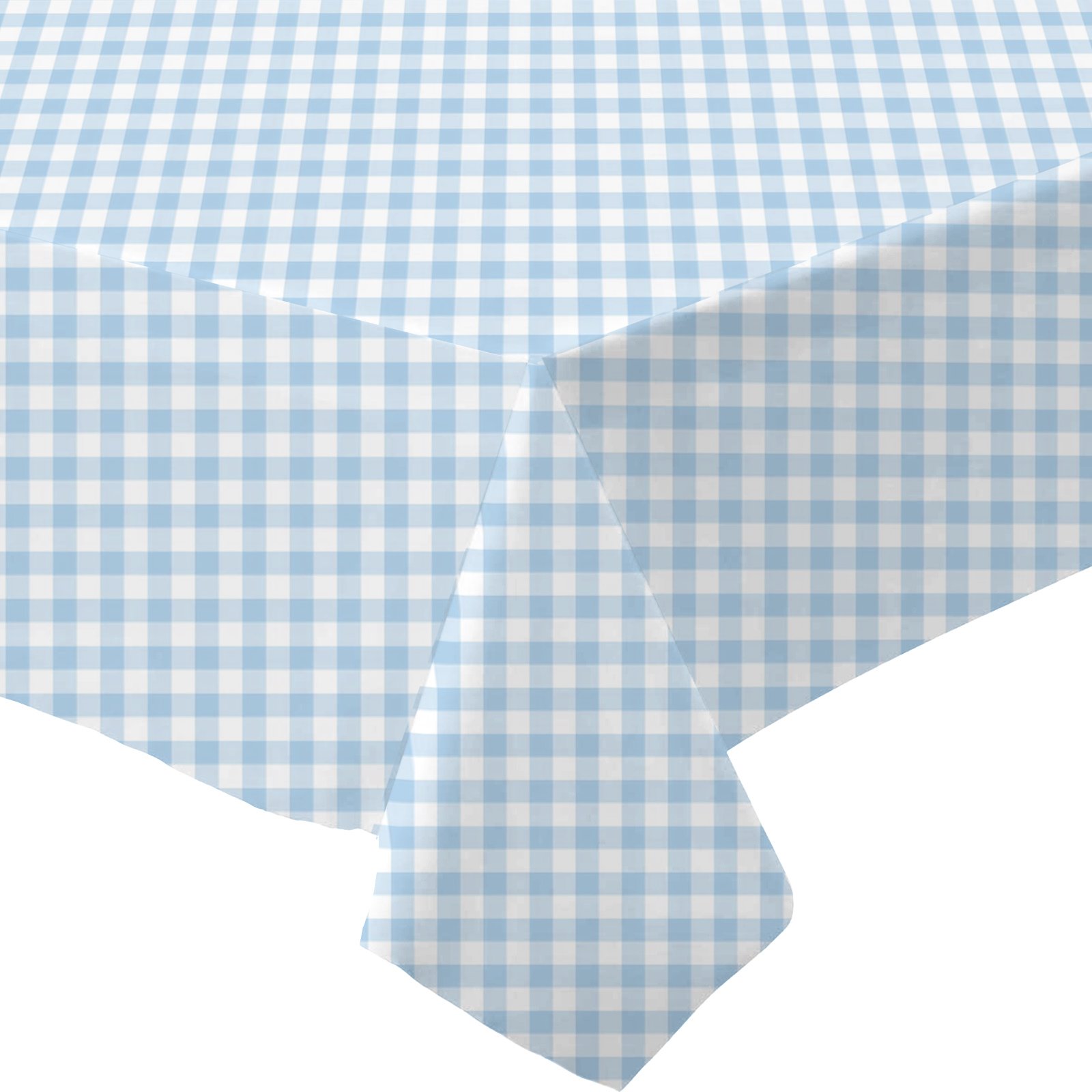 Blue and White Gingham Paper Tablecloth