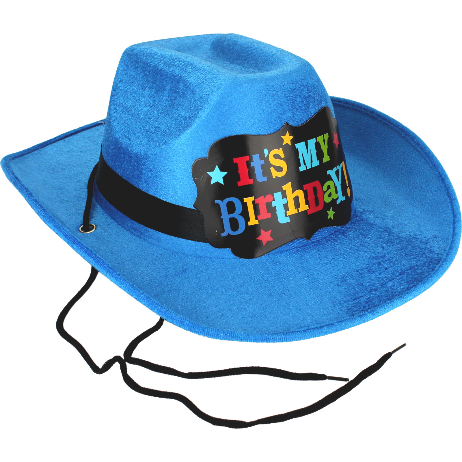 It's My Birthday Blue Velour Cowboy Hat