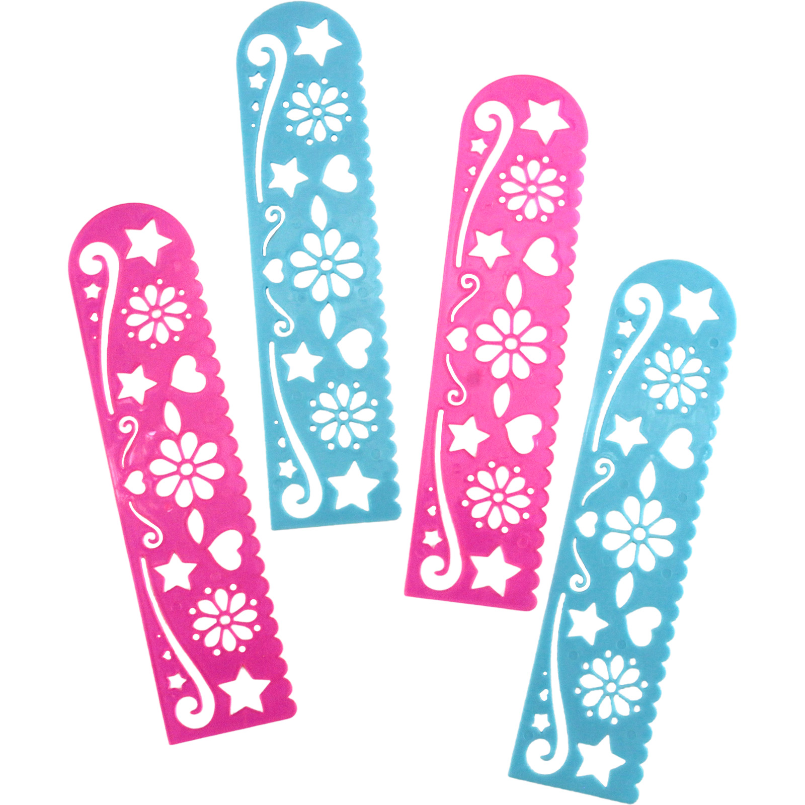 Flower Heart and Stars Tracer Rulers (Pack of 4) 