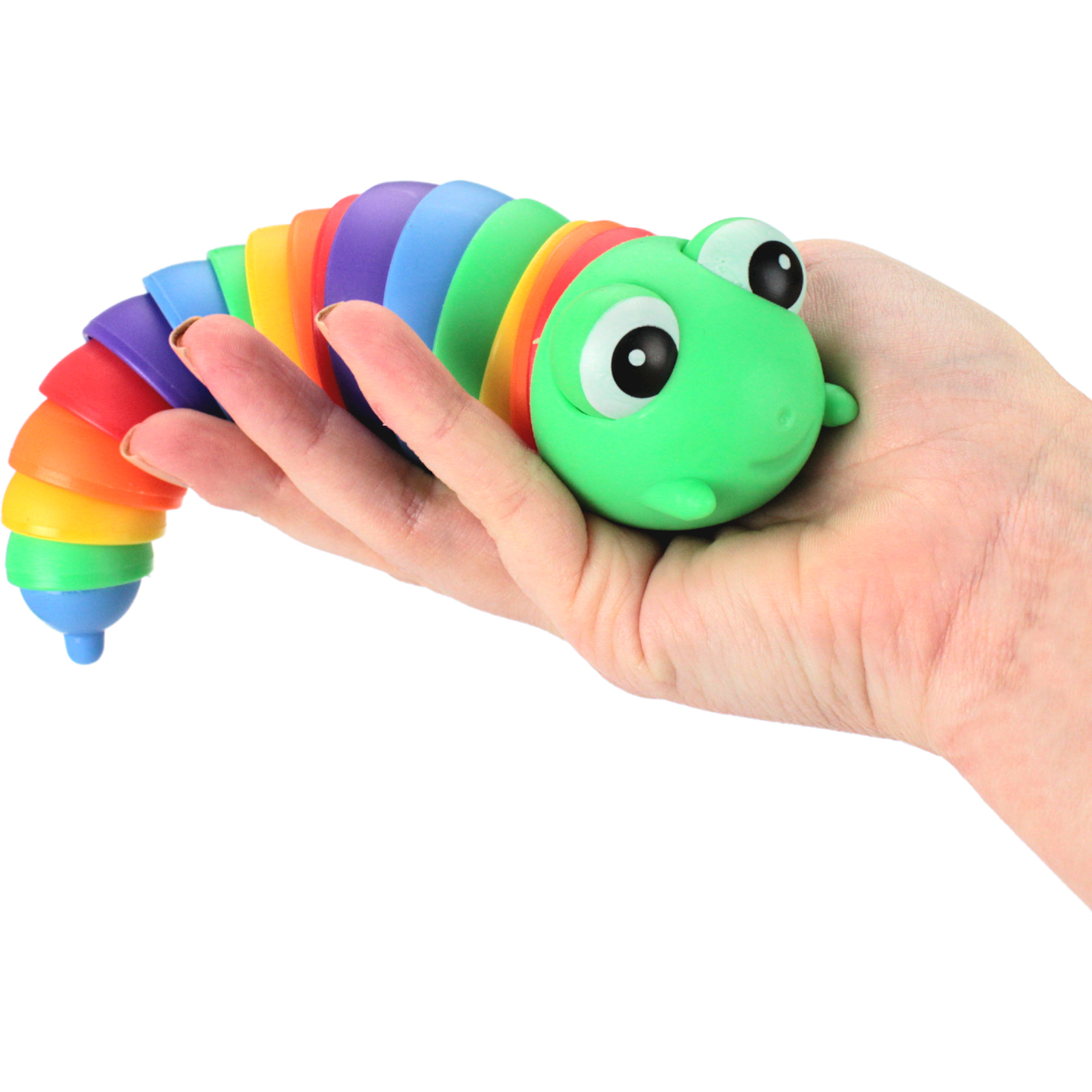 Giant Rainbow Coloured Sensory Caterpillar (1 Toy Only) 