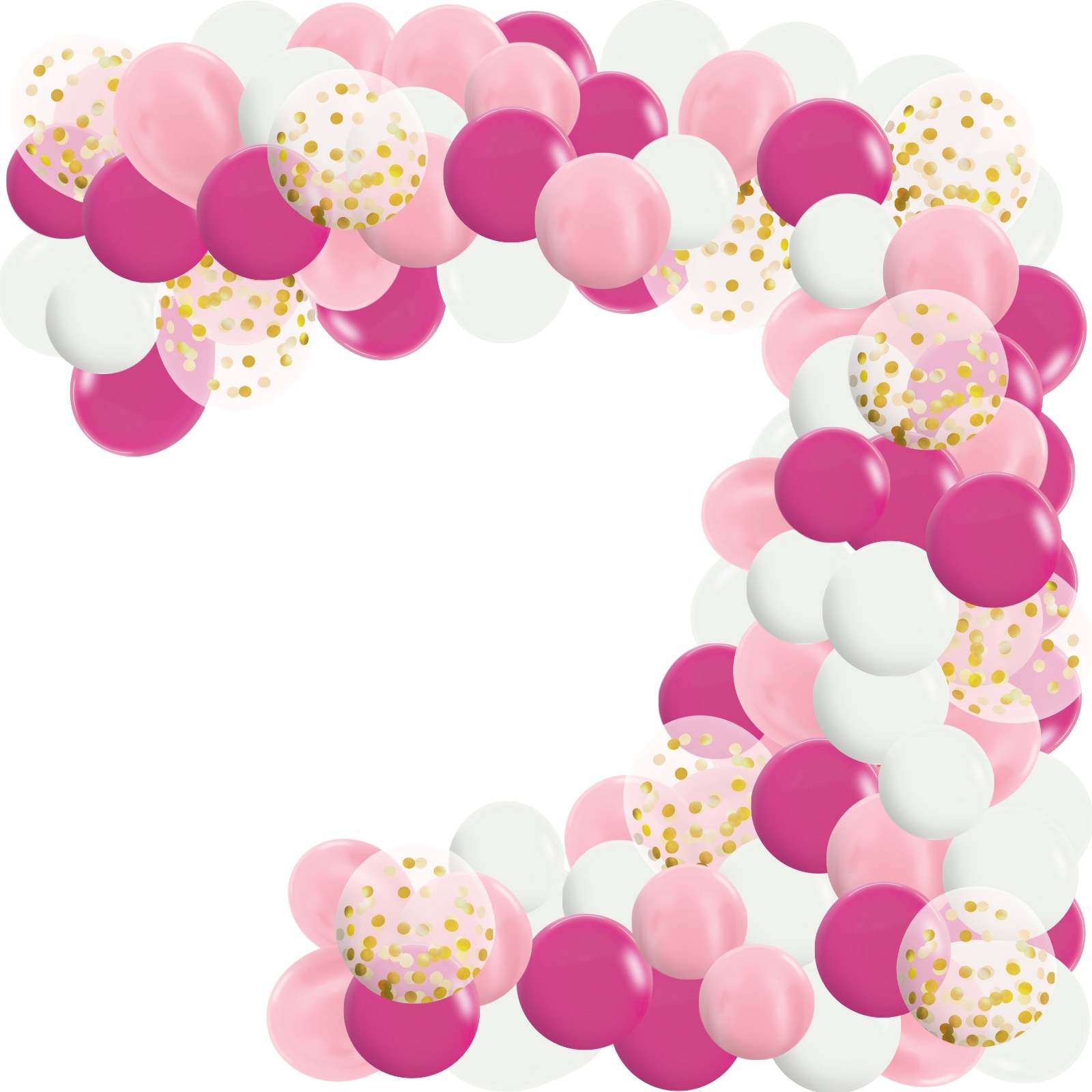 Magenta, Pink and Gold Confetti Balloon Garland Kit