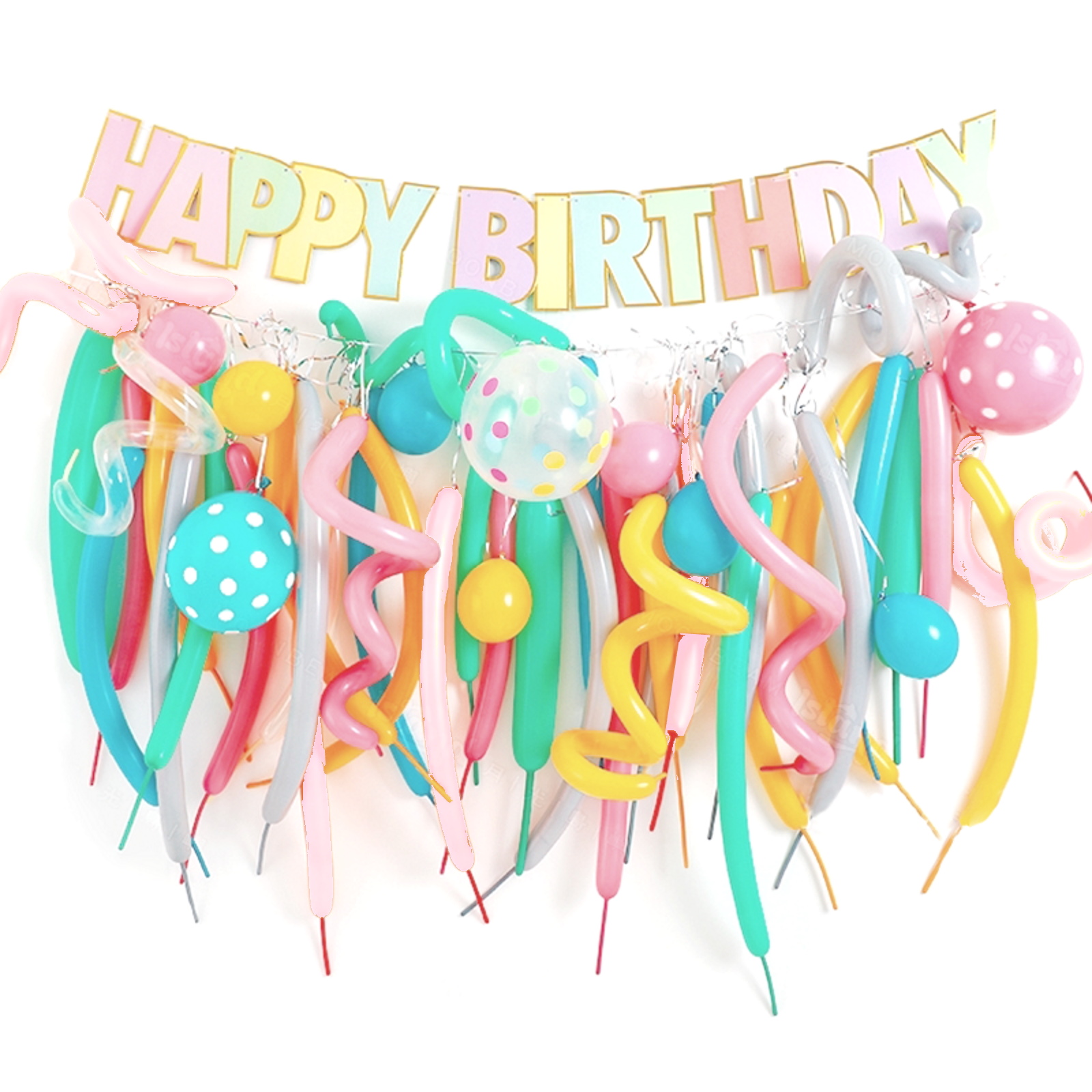 Colour Pop Happy Birthday Cascading Balloon Banner Kit