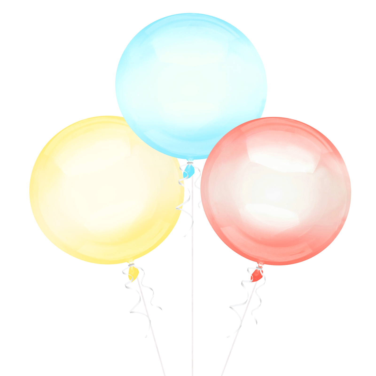 Clear Ombre Sphere Latex Balloons (Pack of 3)