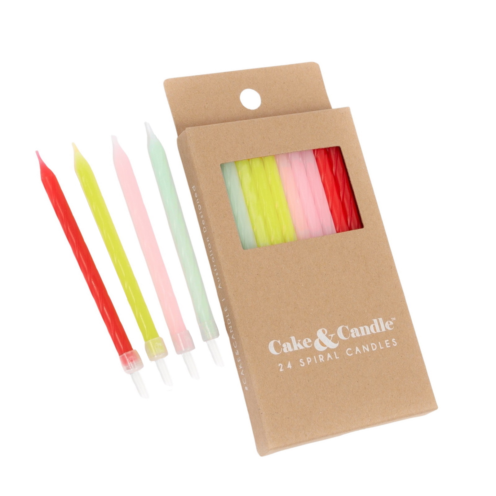 Sorbet Colours Tall Spiral Candles (Pack of 24) 