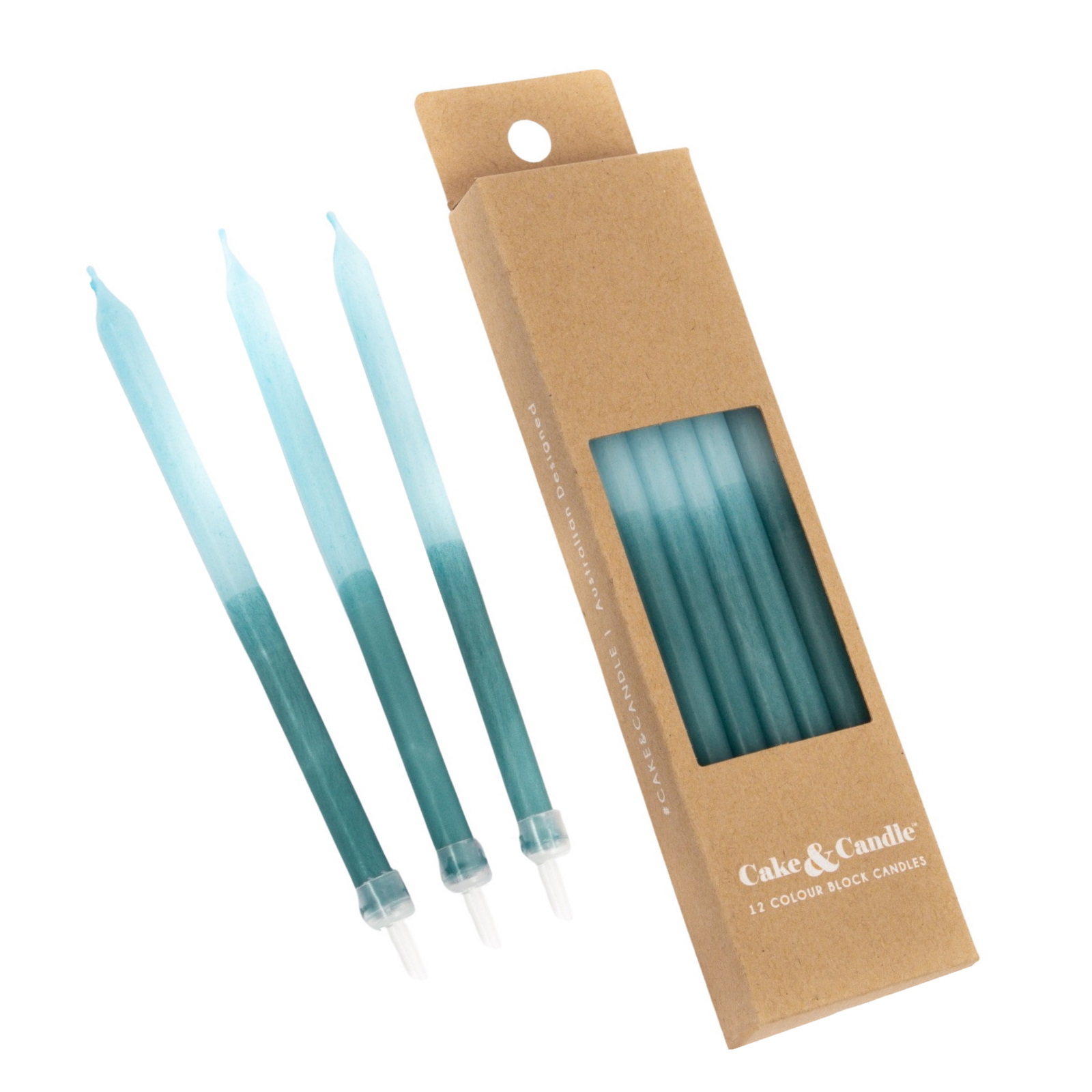 Blue Block Colour Candles 12cm (Pack of 12) 