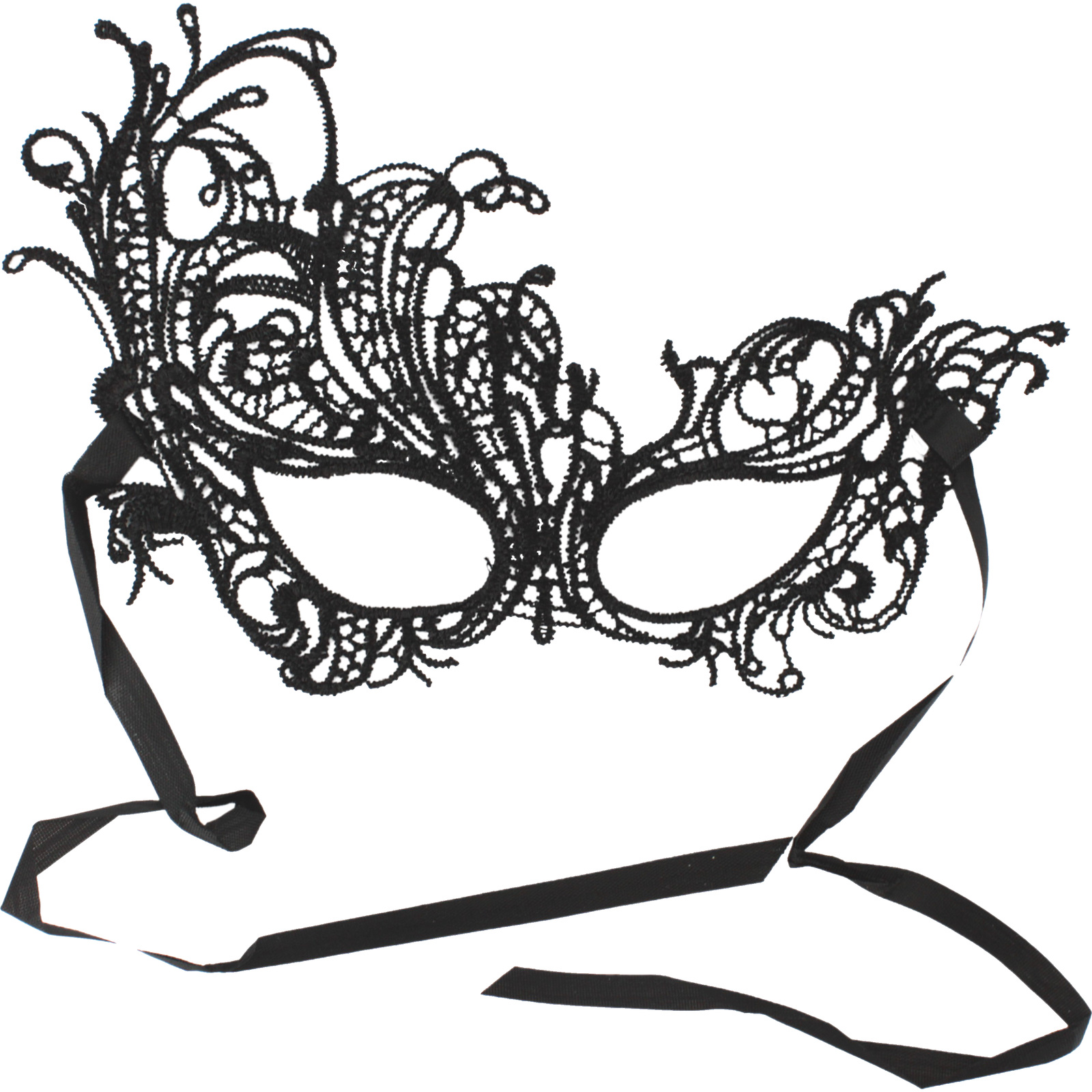 Adult Black Fancy Lace Masquerade Mask