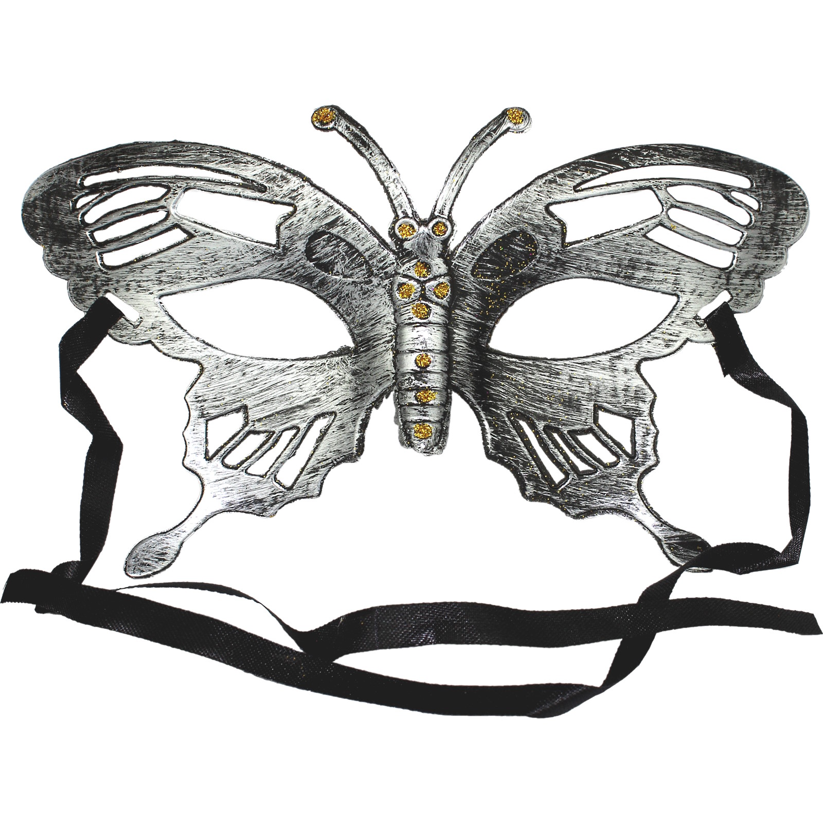 Adults Brushed Silver Butterfly Masquerade Mask