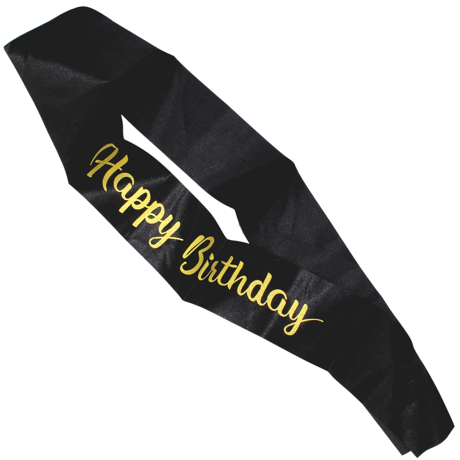 Black and Gold Happy Birthday Sash
