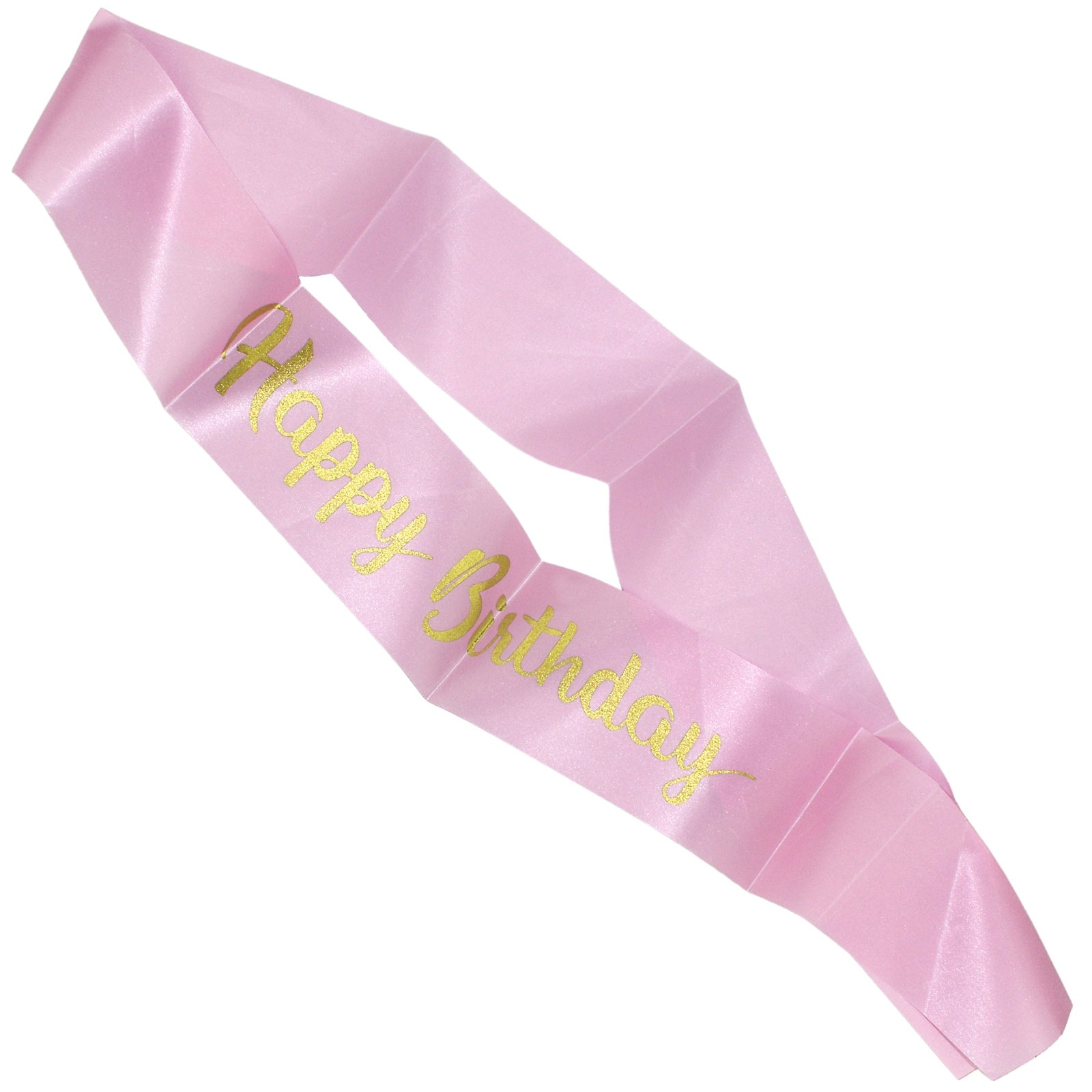 Pink and Gold Happy Birthday Sash