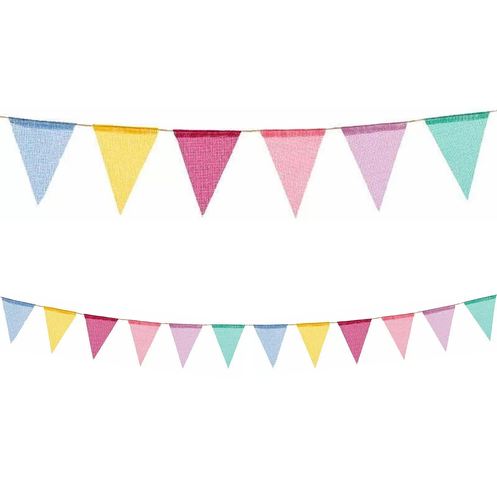 Multicoloured Plastic Hessian Flag Banner 3.6m