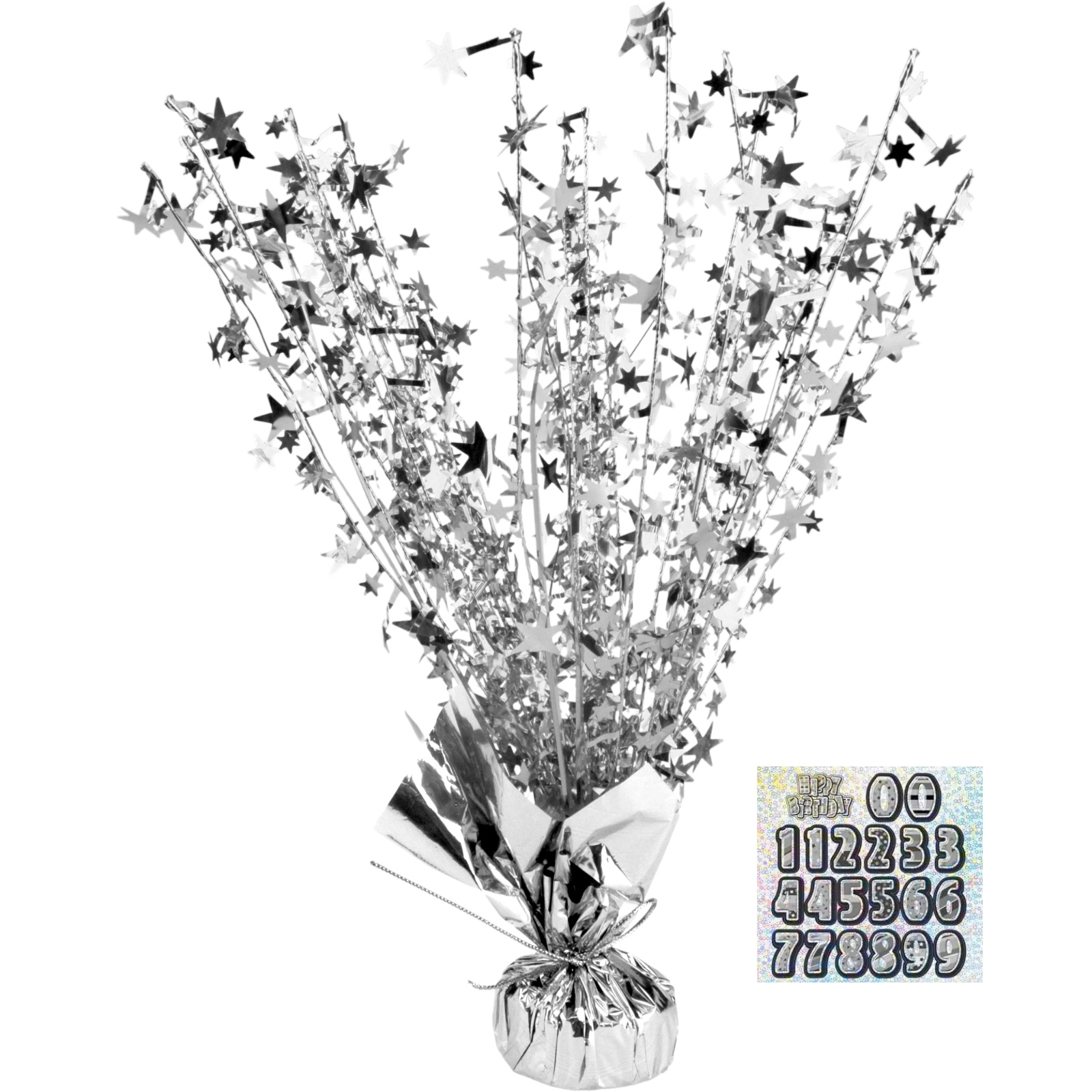 Silver Glitz Foil Spray Centrepiece 
