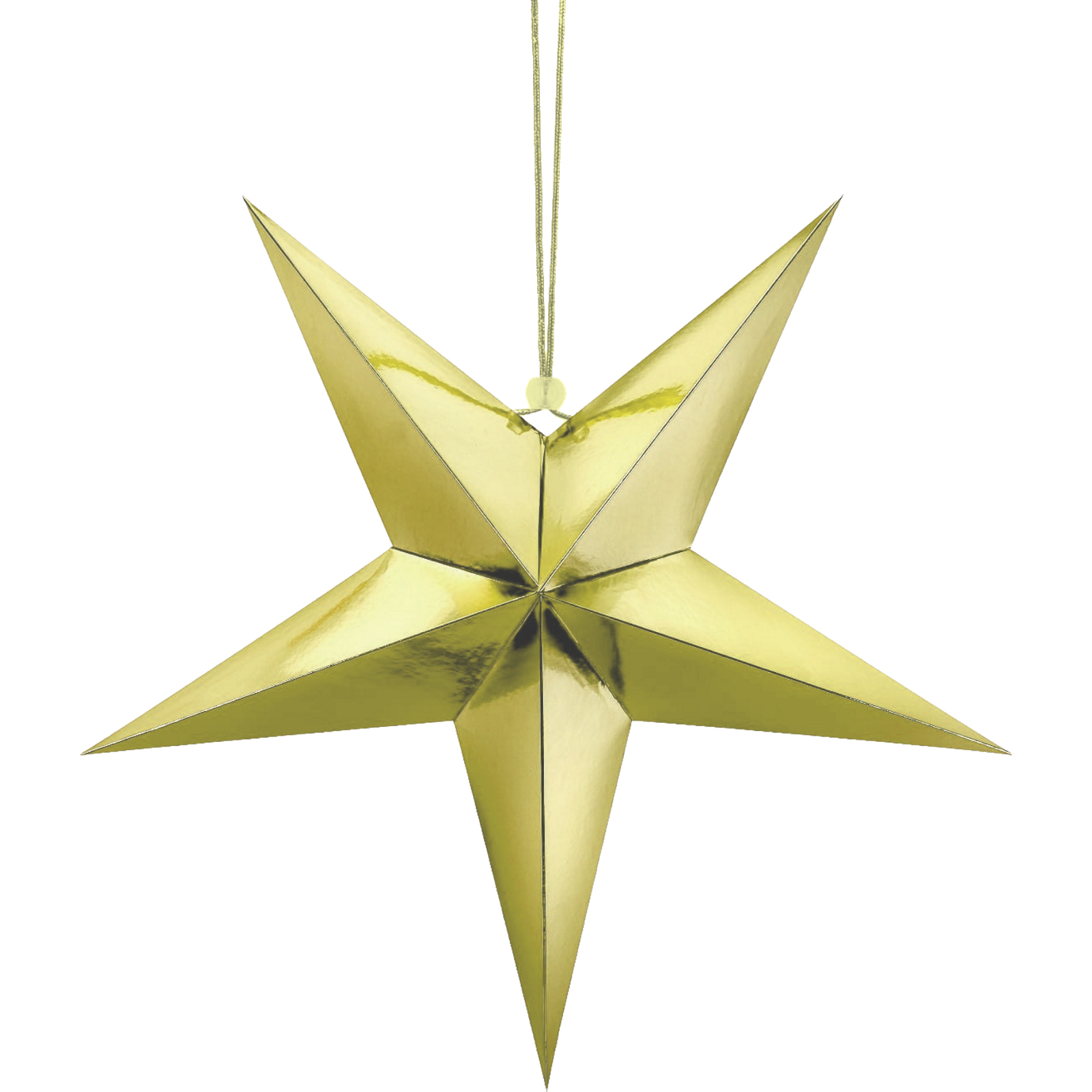 3D Gold Metallic Paper Hanging Star 45cm