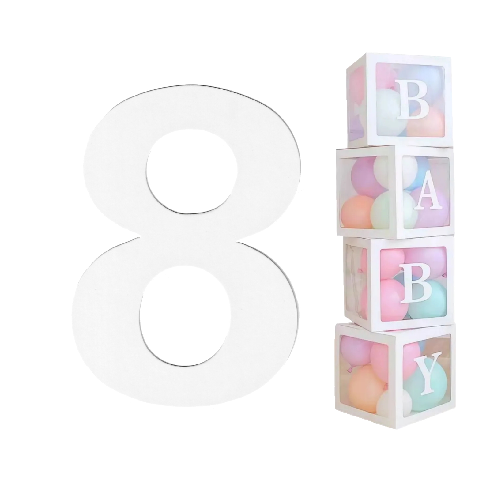White Cardboard Number 8 (Pack of 2)