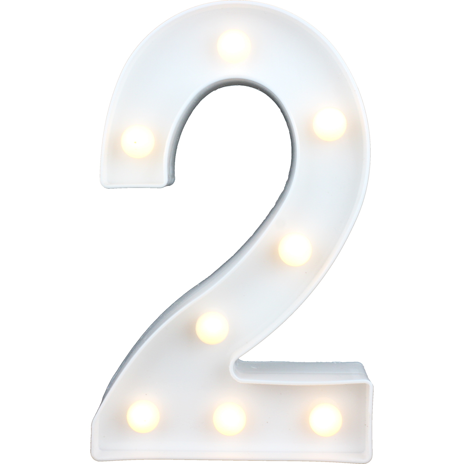 LED Light Up Number 2 White